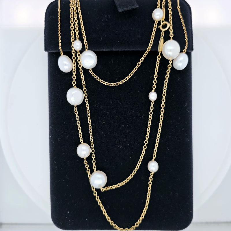 Tiffany & Co. Elsa Peretti Pearls by the Yard Sprinkle Necklace, 18K Yellow Gold