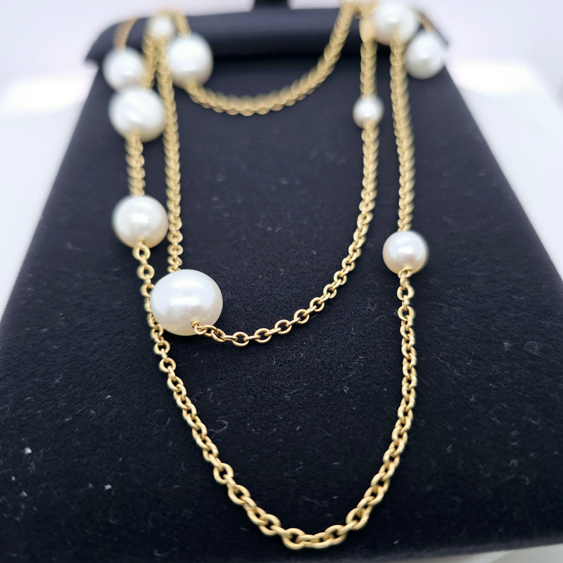 Tiffany & Co. Elsa Peretti Pearls by the Yard Sprinkle Necklace, 18K Yellow Gold