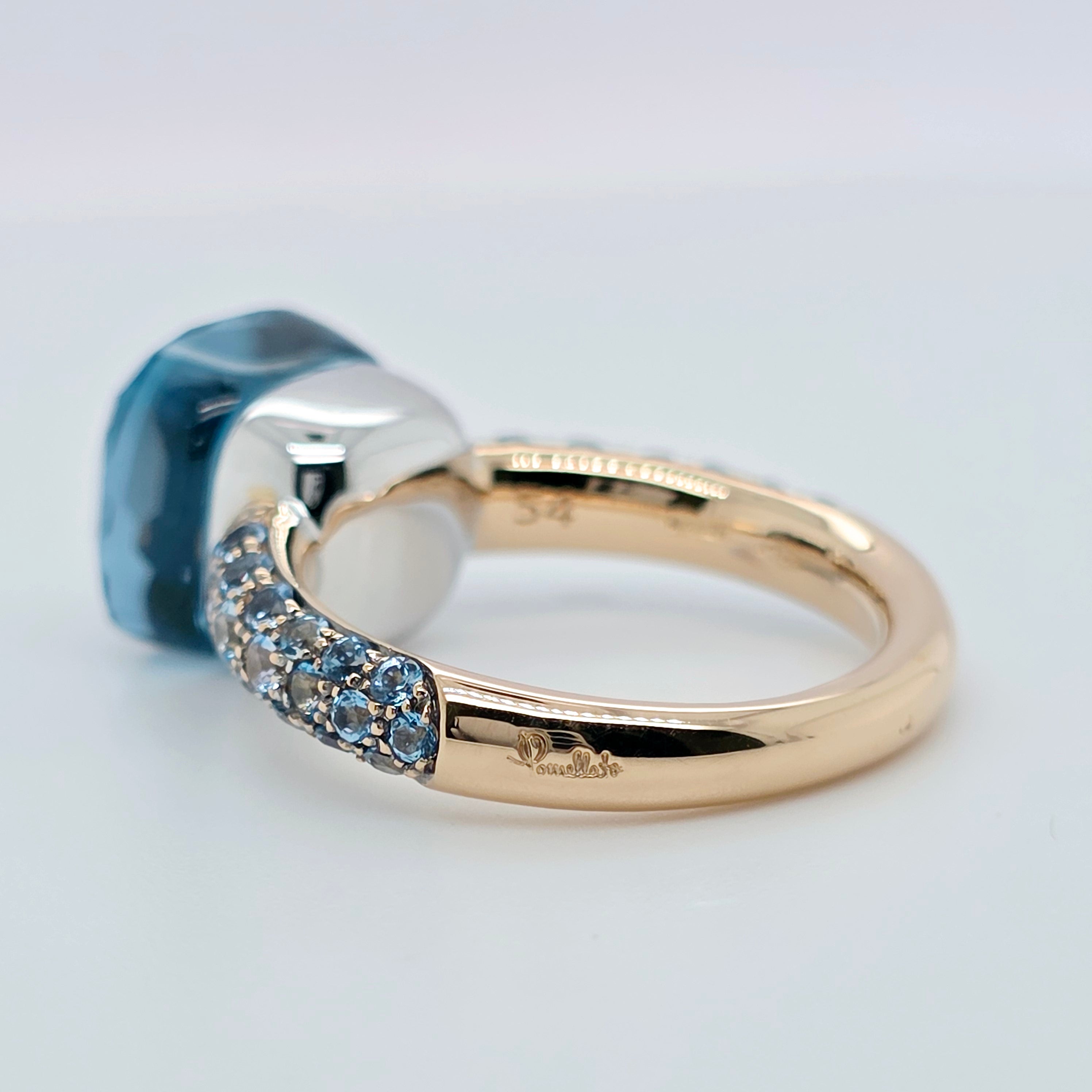 Pre-Owned Pomellato Nudo Deep Blue Ring | Topaz & Turquoise, 18K Gold
