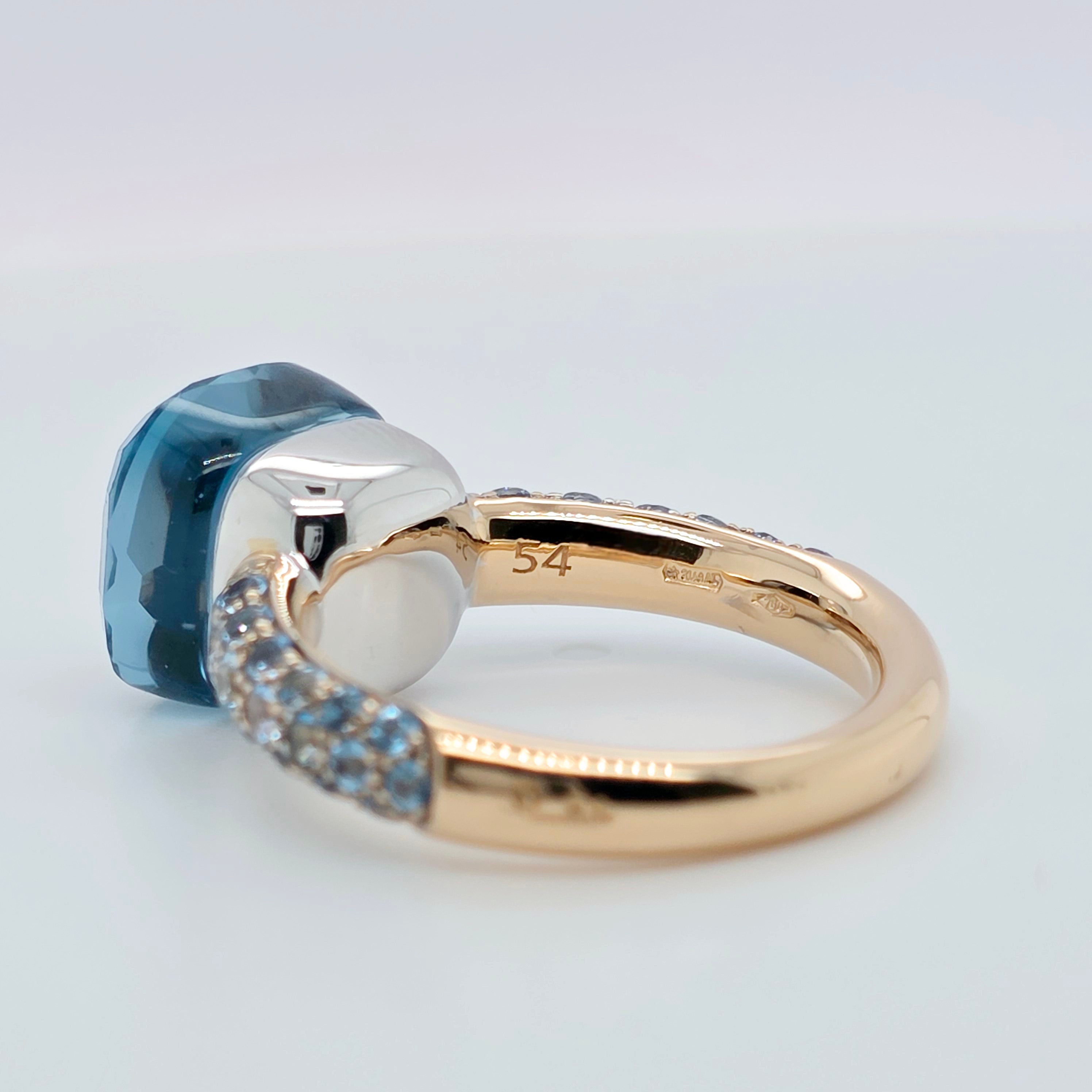 Pre-Owned Pomellato Nudo Deep Blue Ring | Topaz & Turquoise, 18K Gold