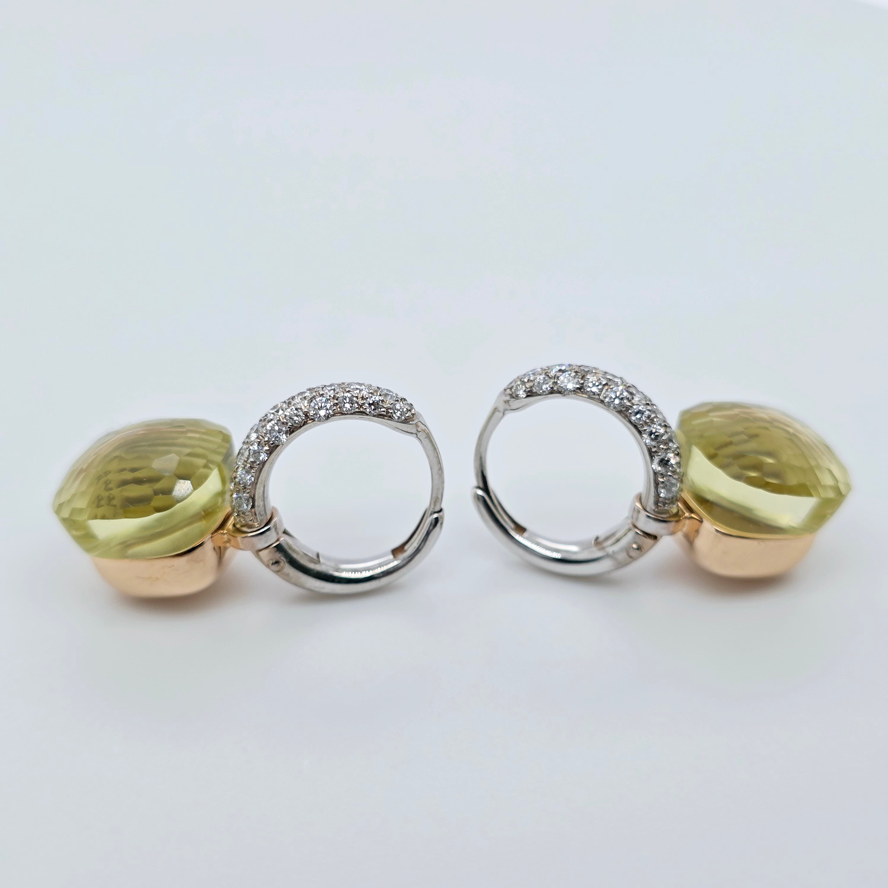 Pre-Owned Pomellato Nudo Classic Earrings | 13ct Lemon Quartz, 18K Gold