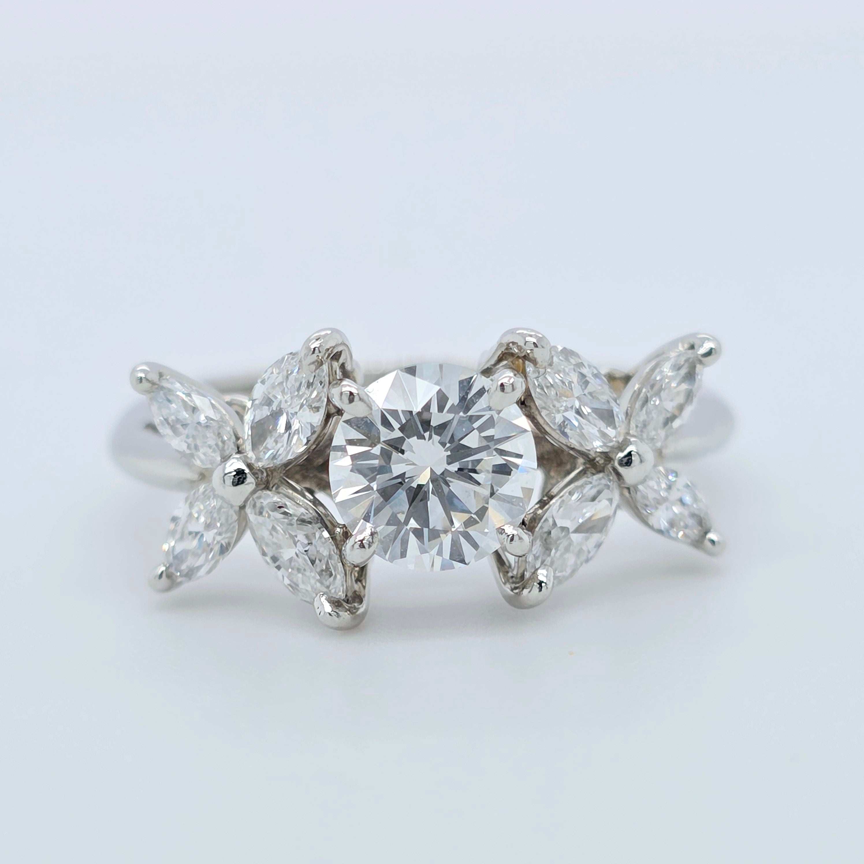 Tiffany & Co Victoria Diamond Ring, Platinum, Size L 1/2 (52), Designer Ring