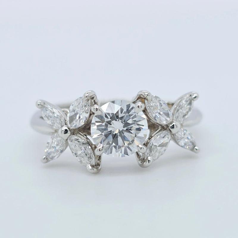 Tiffany & Co Victoria Diamond Ring, Platinum, Size L 1/2 (52), Designer Ring