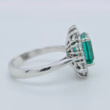 Antique emerald ring, Engagement ring, Halo setting