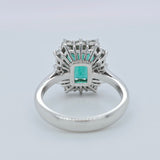 Antique emerald ring, Engagement ring, Halo setting