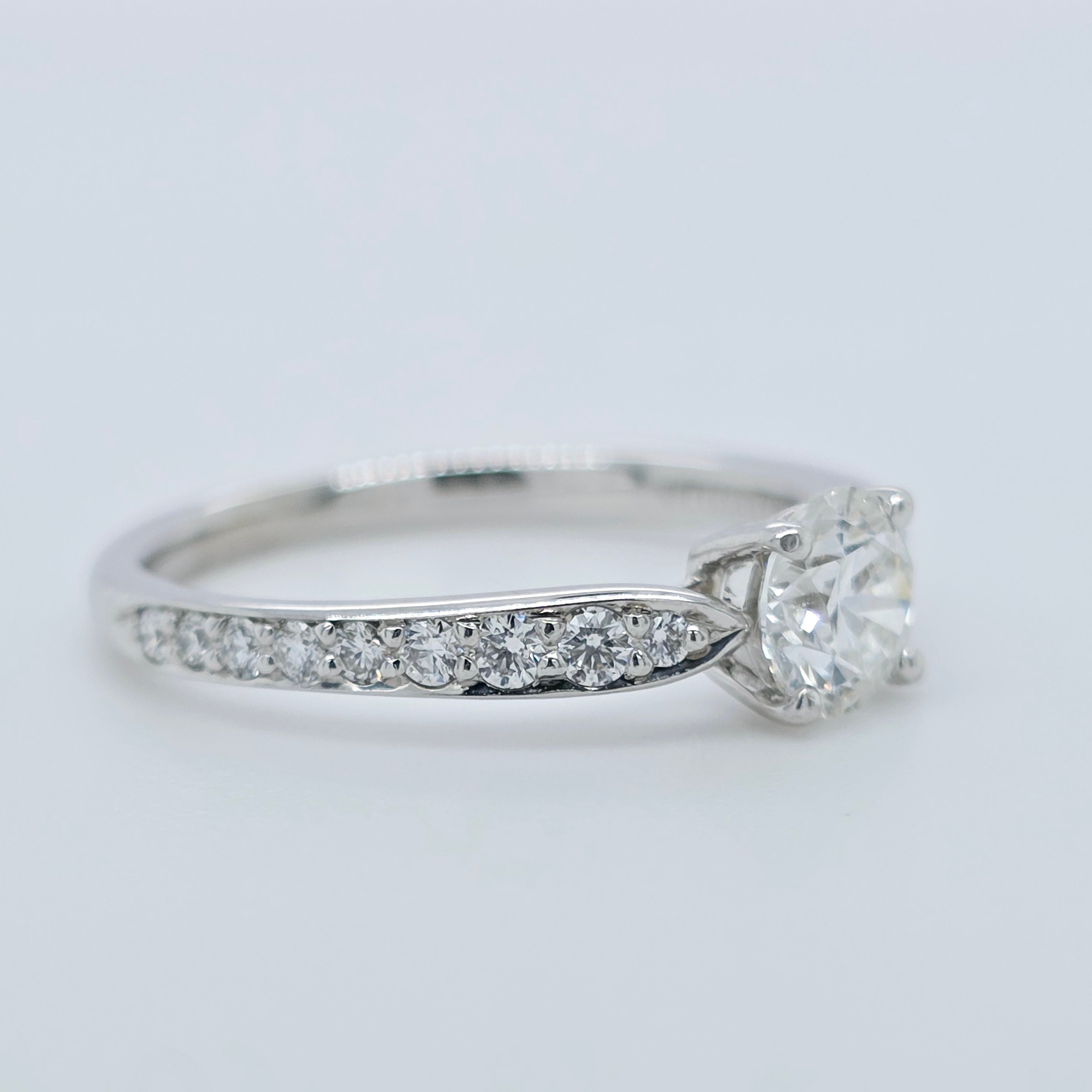 Tiffany & Co. Diamond Engagement Ring, 0.50ct Round Cut Diamond, Platinum