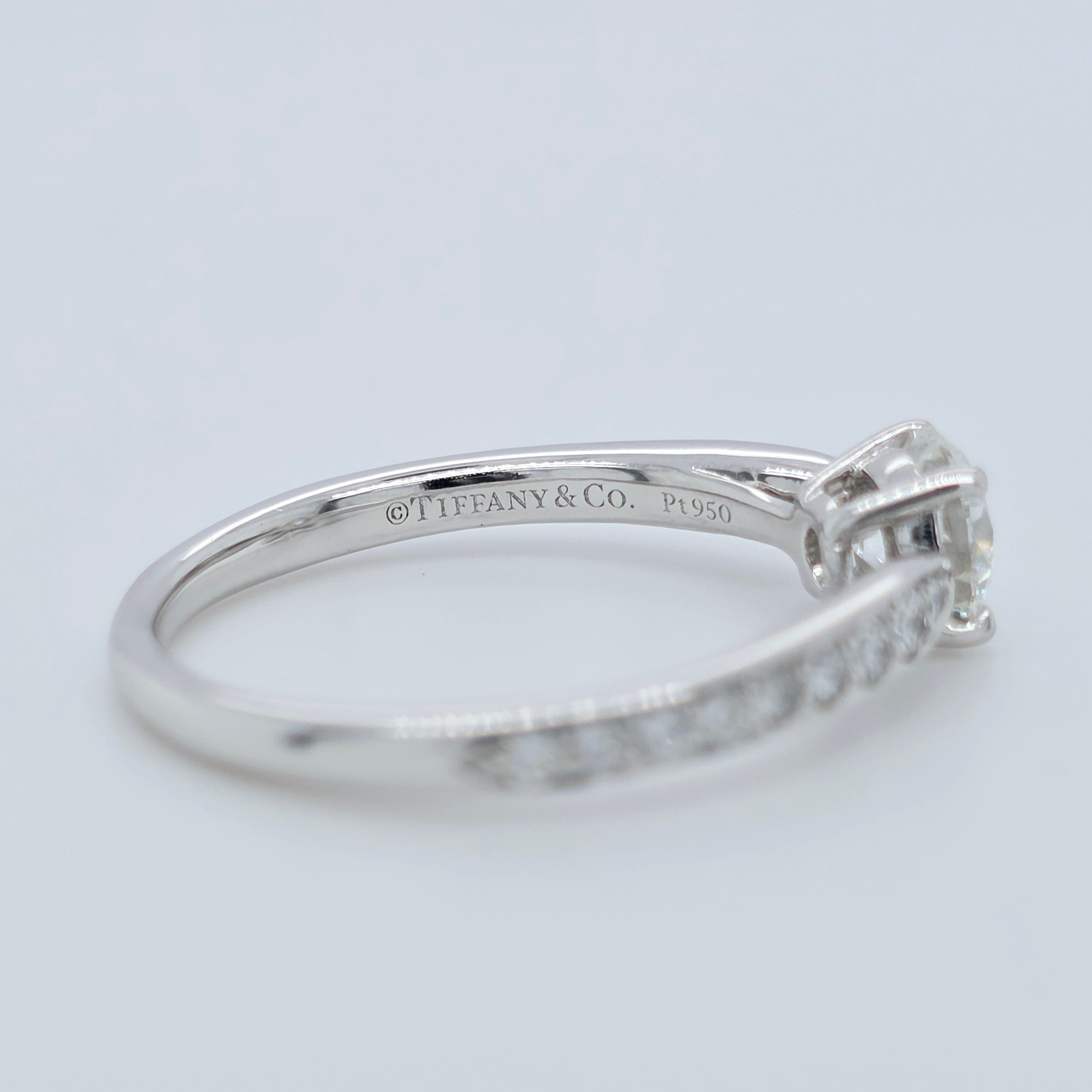 Tiffany & Co. Diamond Engagement Ring, 0.50ct Round Cut Diamond, Platinum