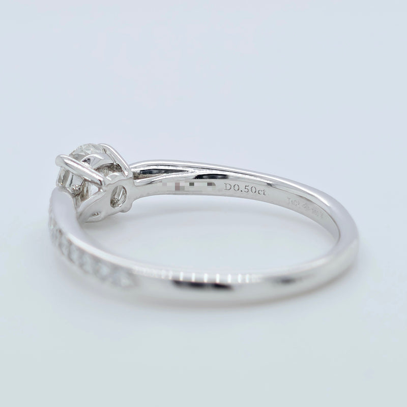 Tiffany & Co. Diamond Engagement Ring, 0.50ct Round Cut Diamond, Platinum