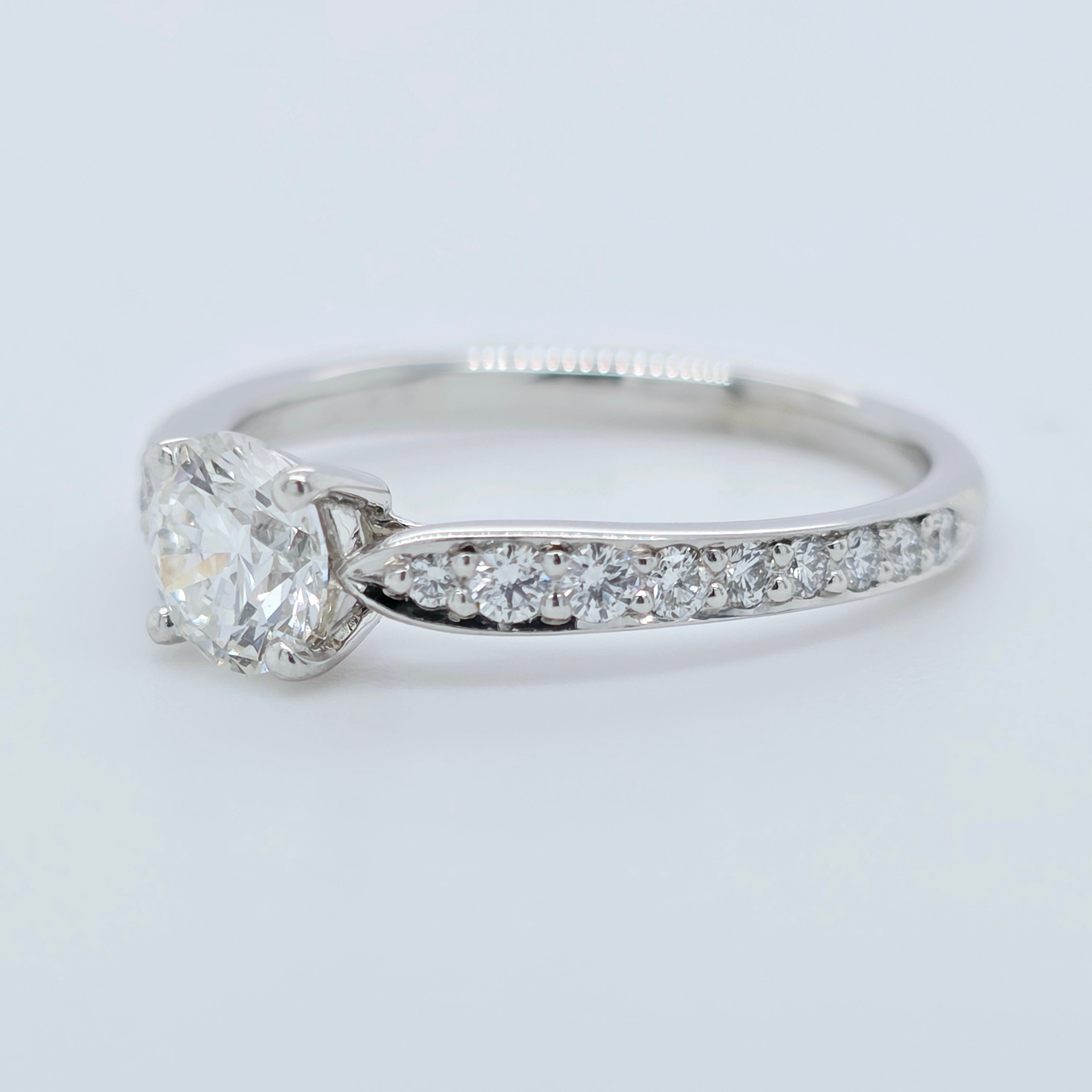 Tiffany & Co. Diamond Engagement Ring, 0.50ct Round Cut Diamond, Platinum