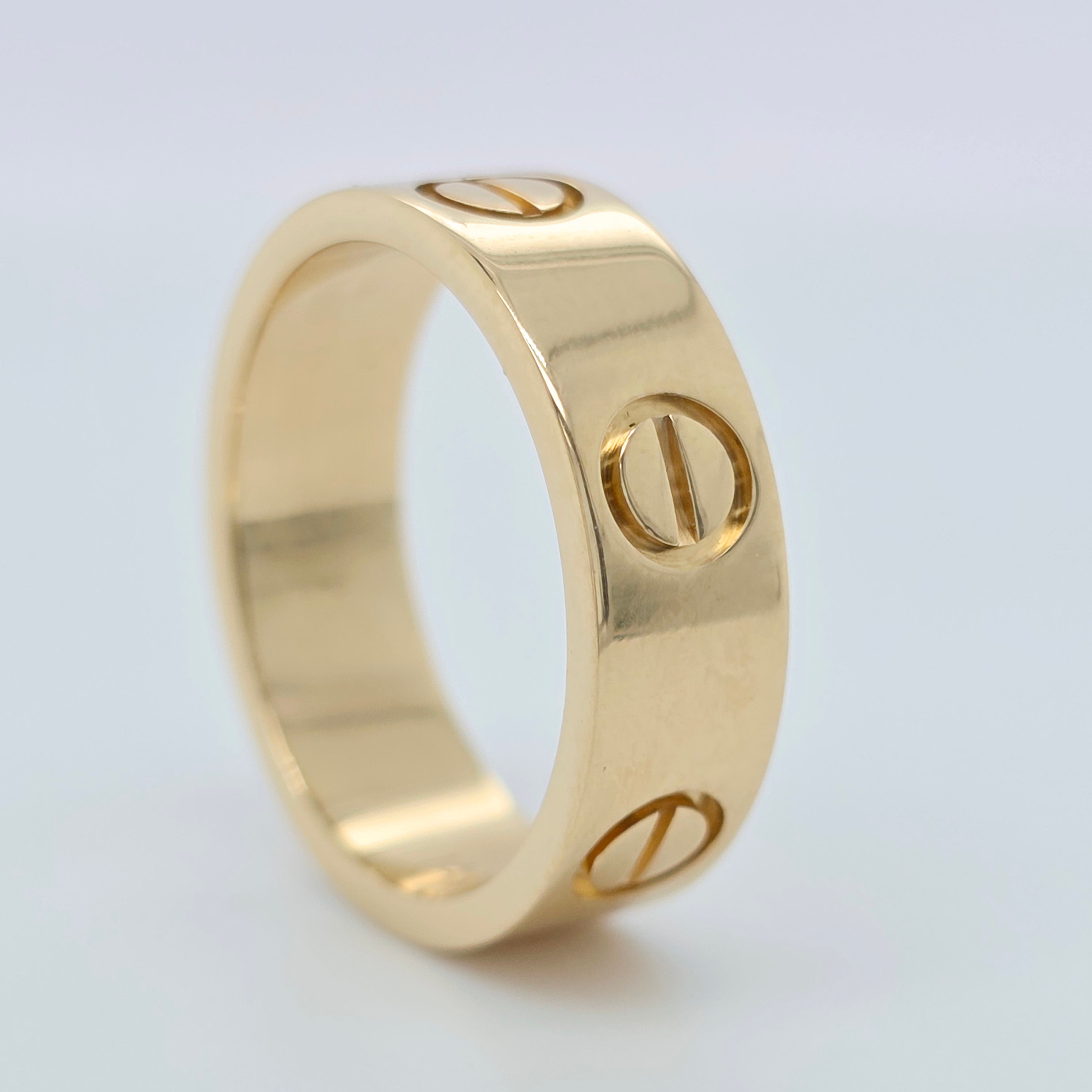 Cartier Love Ring, Classic model, 18ct Yellow Gold, Size 49, Box & 2020 Papers