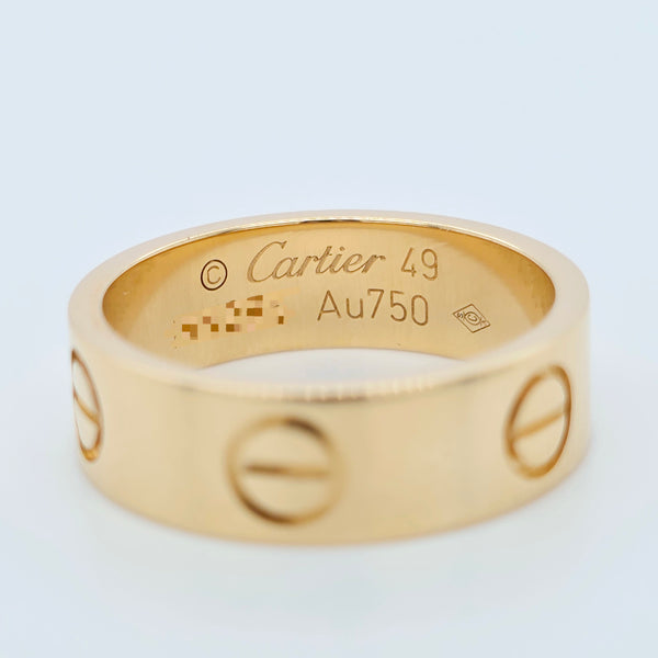 Cartier Love Ring, Classic model, 18ct Yellow Gold, Size 49, Box & 2020 Papers
