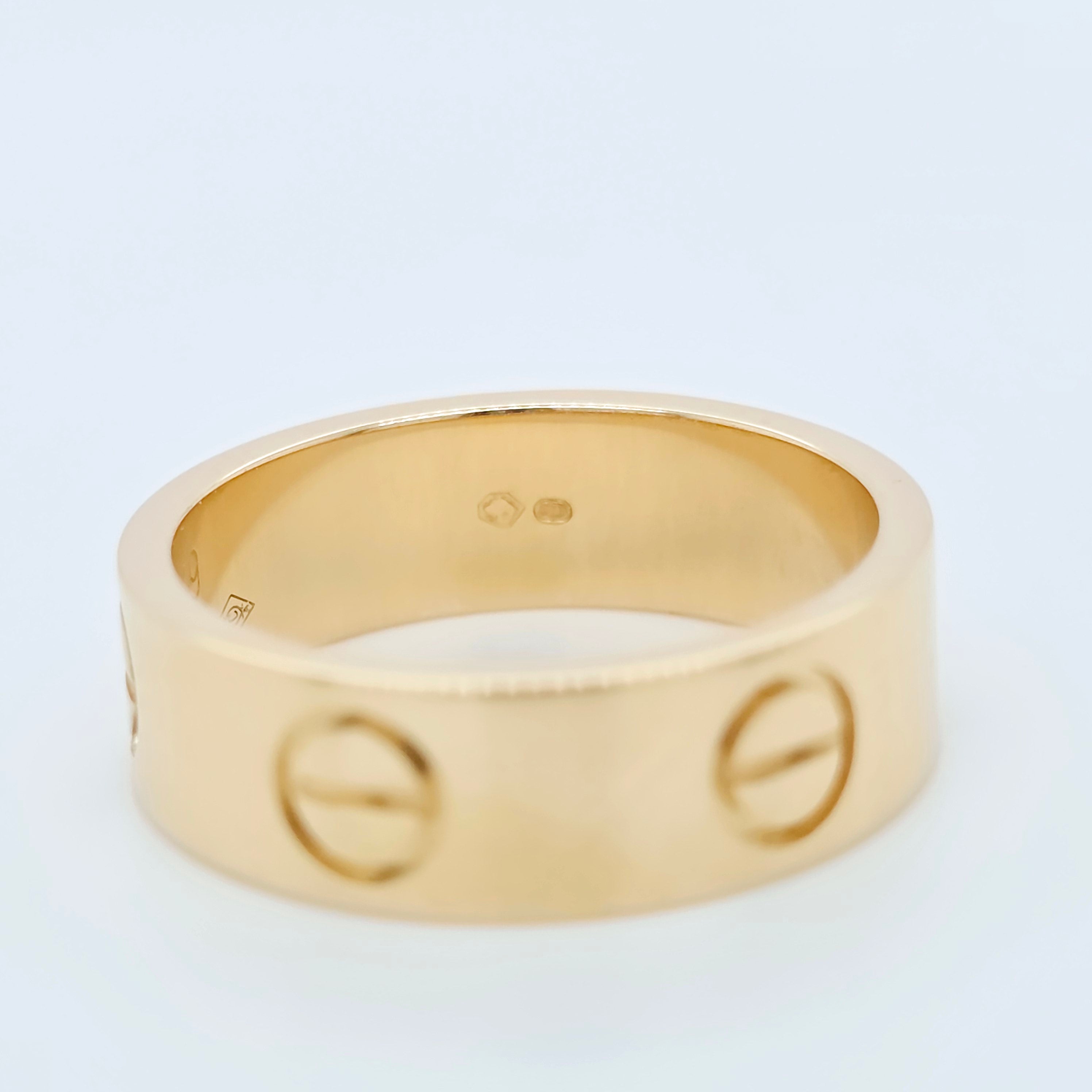 Cartier Love Ring, Classic model, 18ct Yellow Gold, Size 49, Box & 2020 Papers