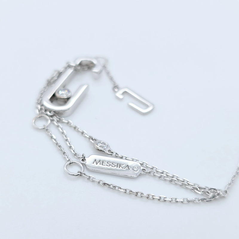 Messika Move Addiction Diamond Plain Bracelet, 3.27 gm, 18ct White Gold, 9.5 Inches