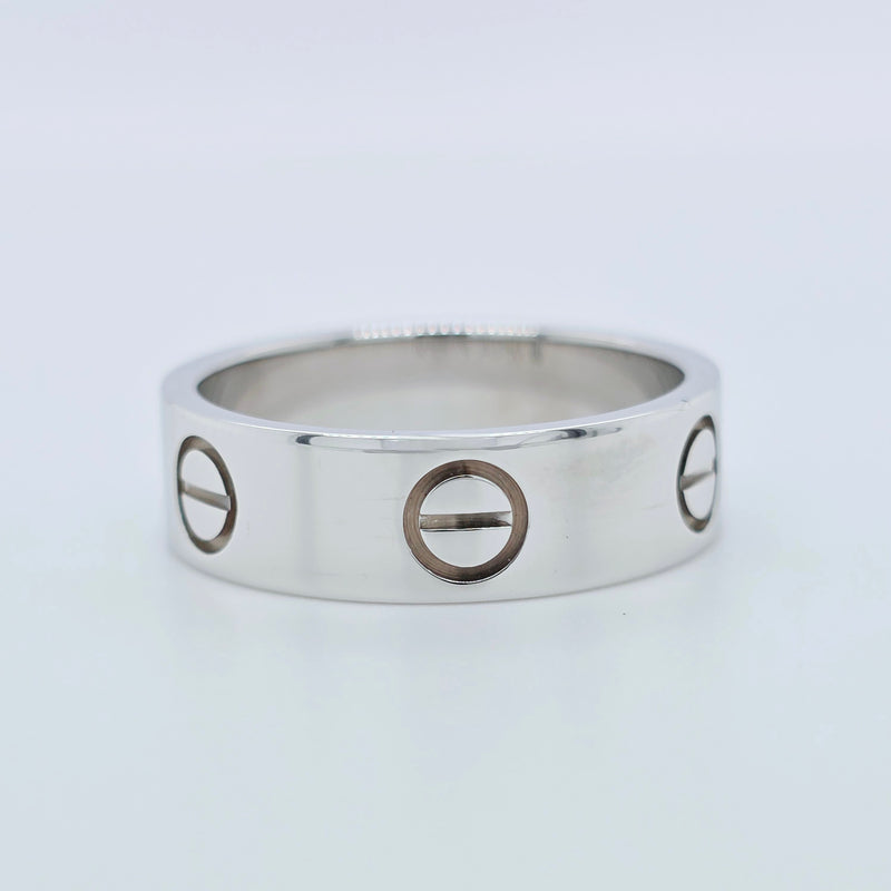 Cartier Love Ring, Classic Model, 5.5 mm, 18ct White Gold, Size 52, Box & Papers