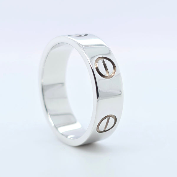 Cartier Love Ring, Classic Model, 5.5 mm, 18ct White Gold, Size 52, Box & Papers