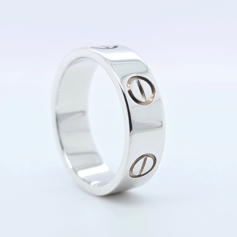 Cartier Love Ring, Classic Model, 5.5 mm, 18ct White Gold, Size 52, Box & Papers