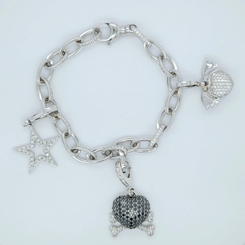 Pre-Owned Theo Fennell Diamond Charm Bracelet | 18K Gold, 3 Charms