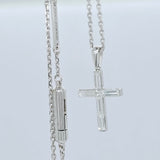 Boucheron Diamond Cross Necklace, 18ct White Gold