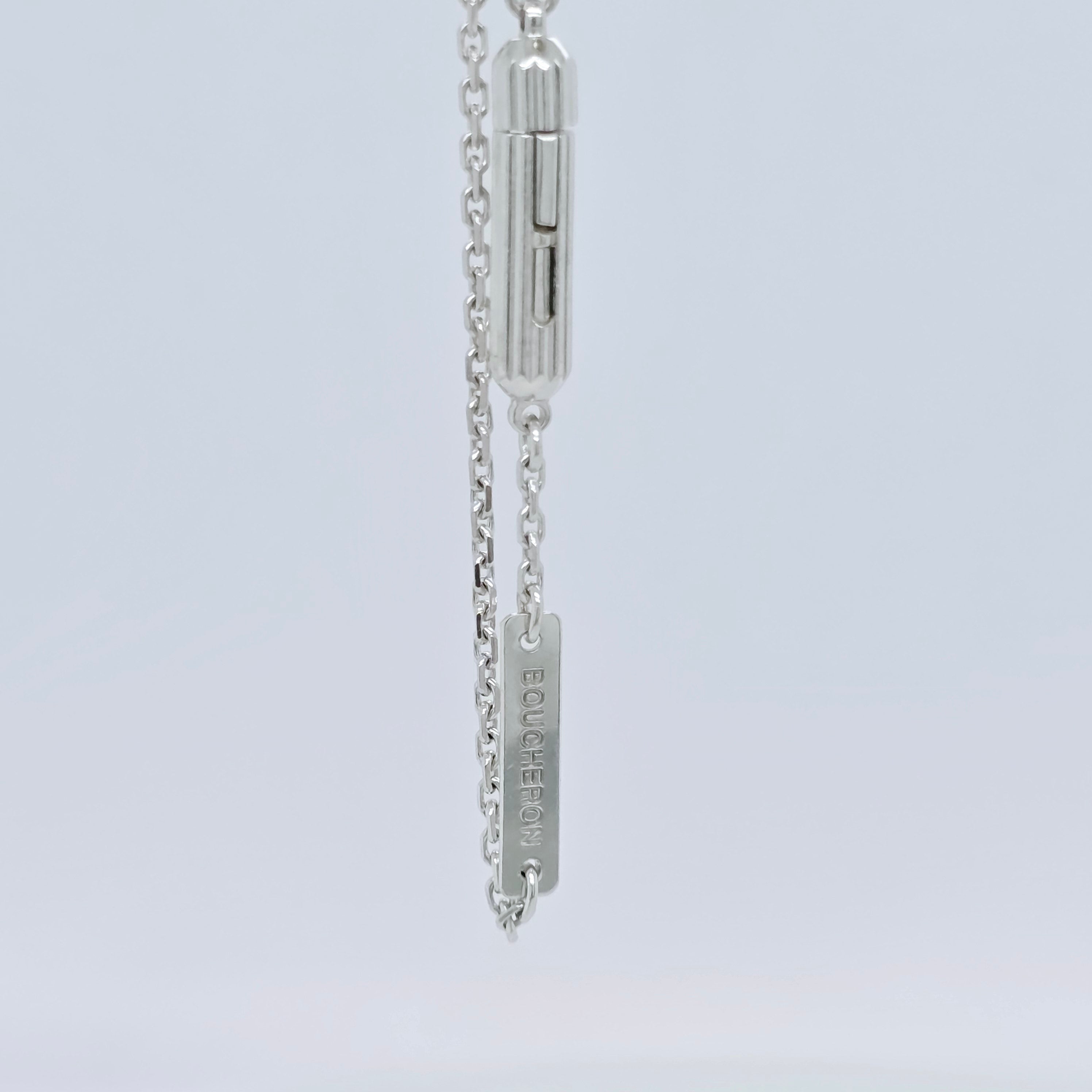 Boucheron Diamond Cross Necklace, 18ct White Gold