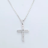 Boucheron Diamond Cross Necklace, 18ct White Gold