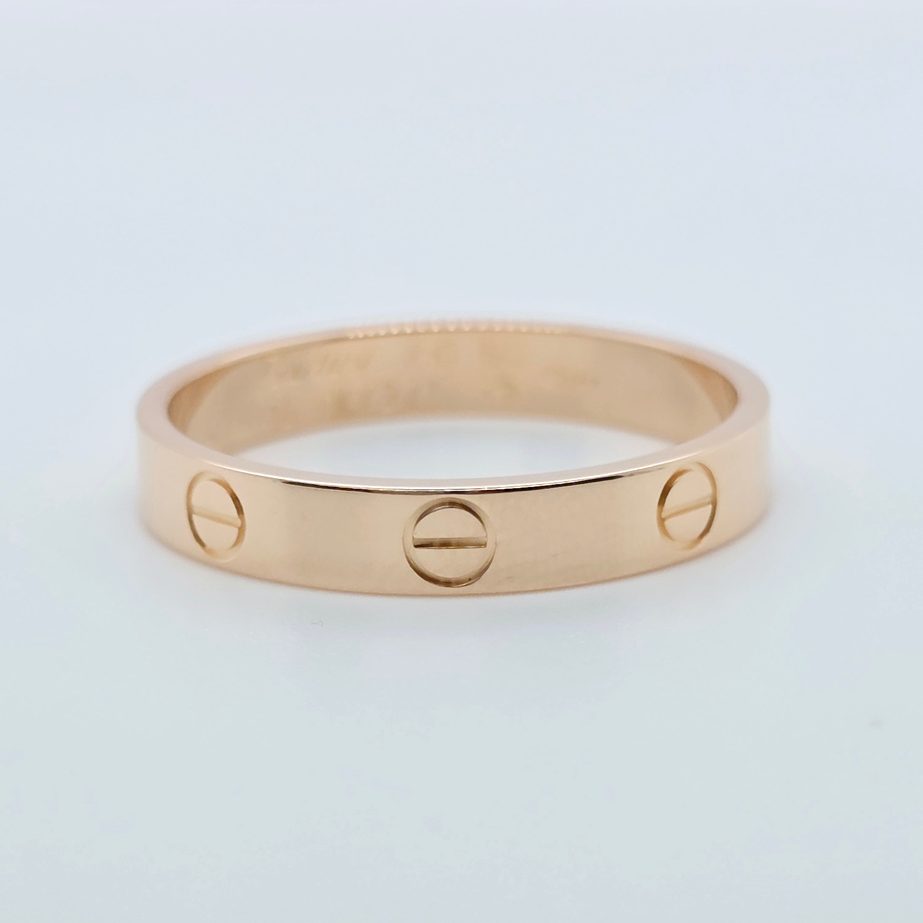 Cartier Love Ring, Classic Model, 3.5 mm, 18ct Rose Gold, Size 60, Box & Papers