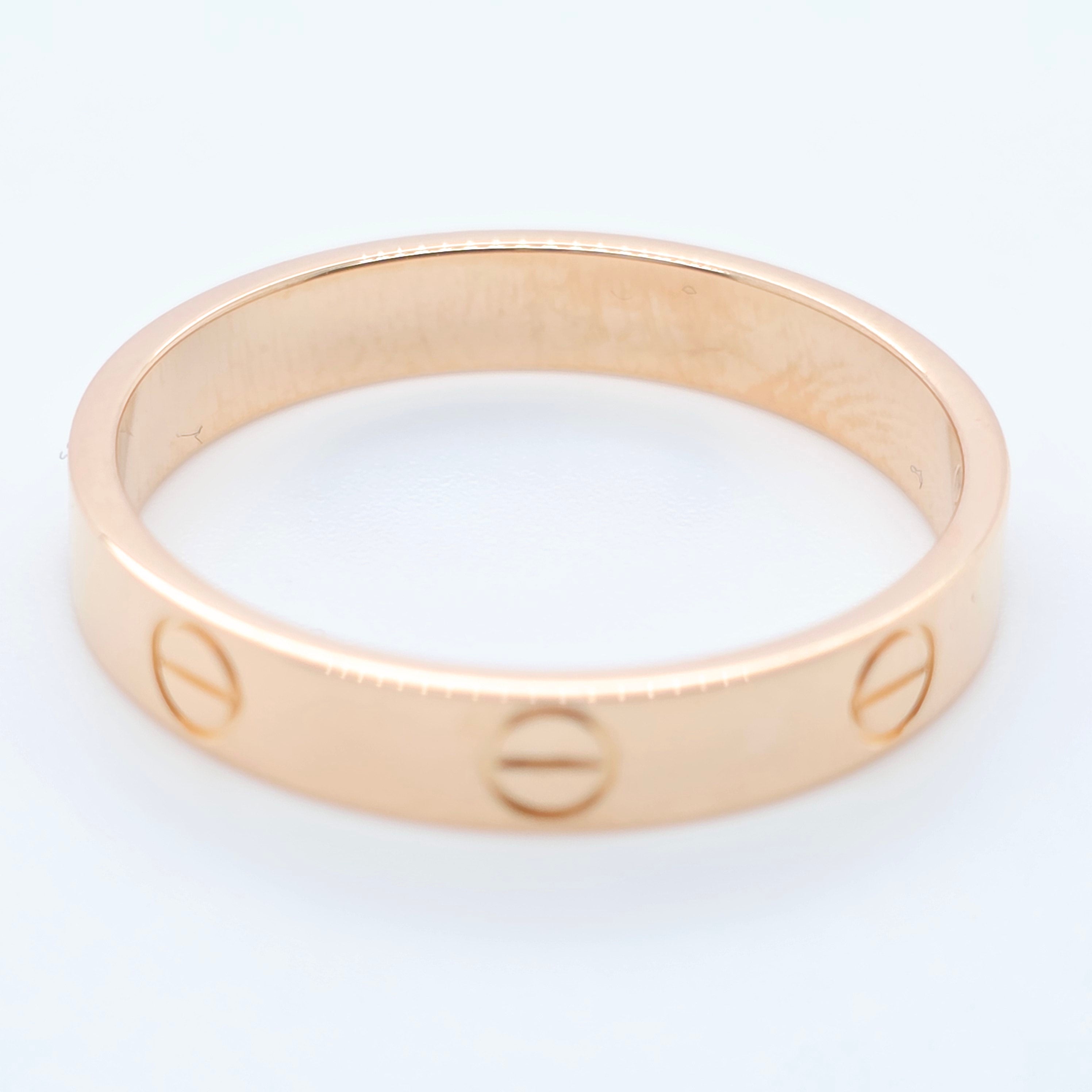 Cartier Love Ring, Classic Model, 3.5 mm, 18ct Rose Gold, Size 60, Box & Papers