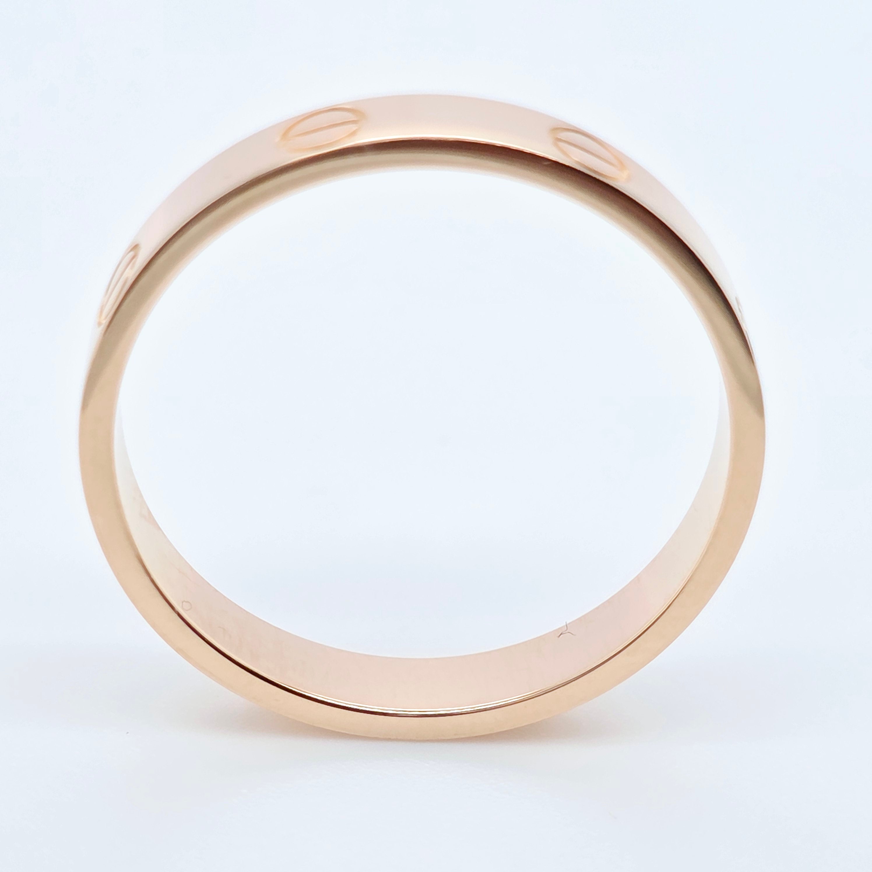 Cartier Love Ring, Classic Model, 3.5 mm, 18ct Rose Gold, Size 60, Box & Papers