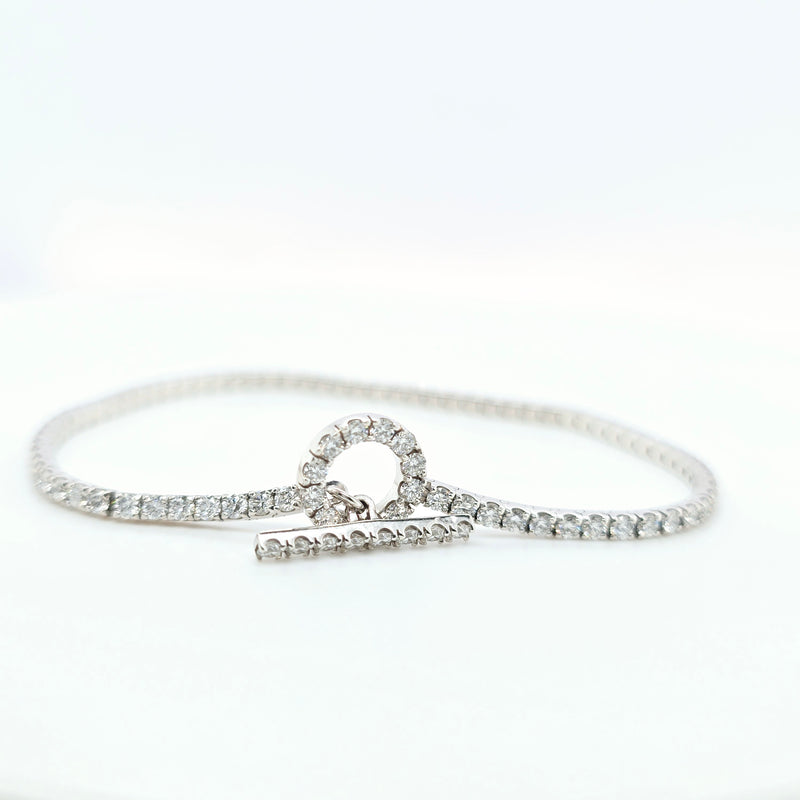 Hermès Diamond Tennis Bracelet – 18ct White Gold, 2.60ct, 17cm