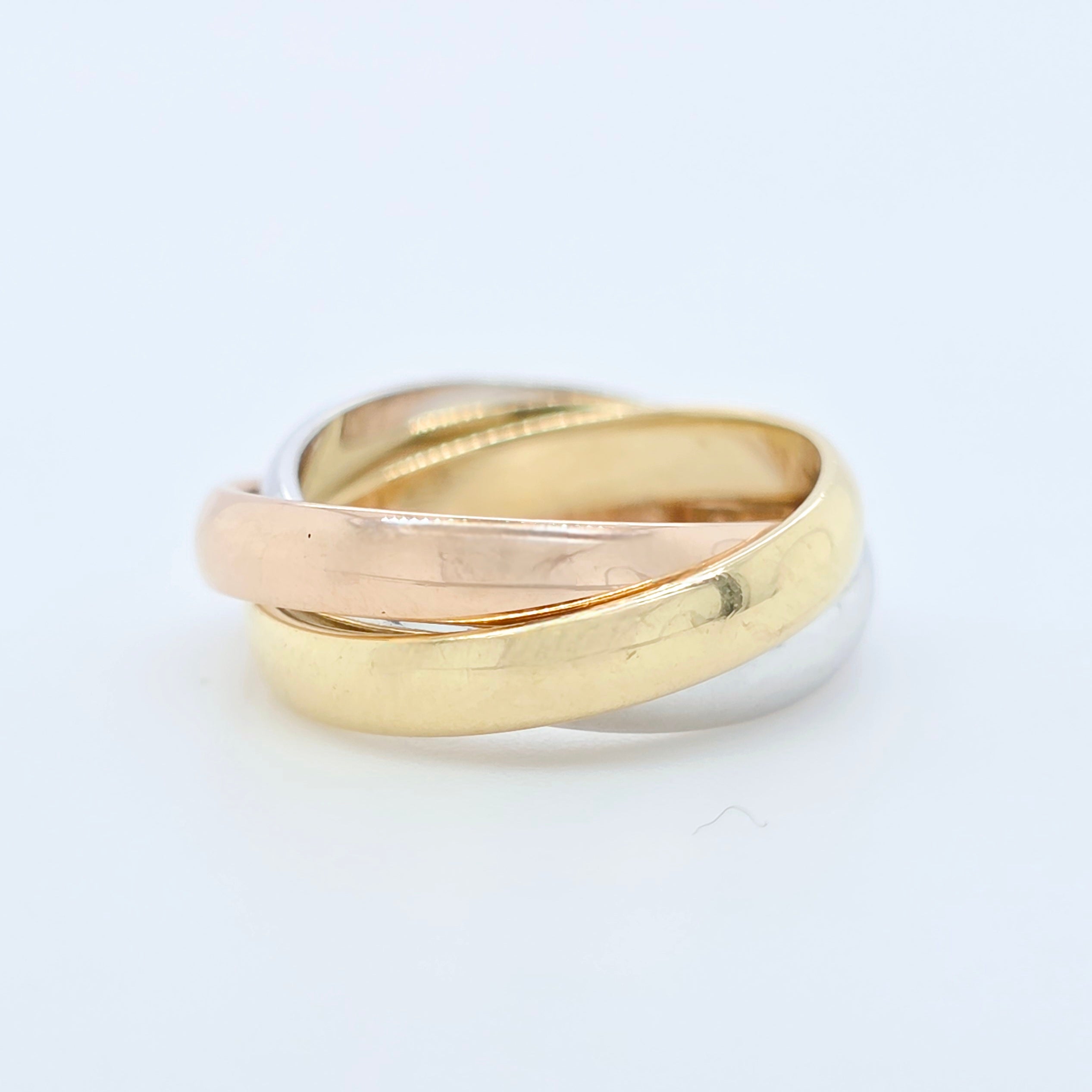 Cartier Trinity Ring Classic – 18ct Yellow, White & Rose Gold, Size 53 / M 1/2
