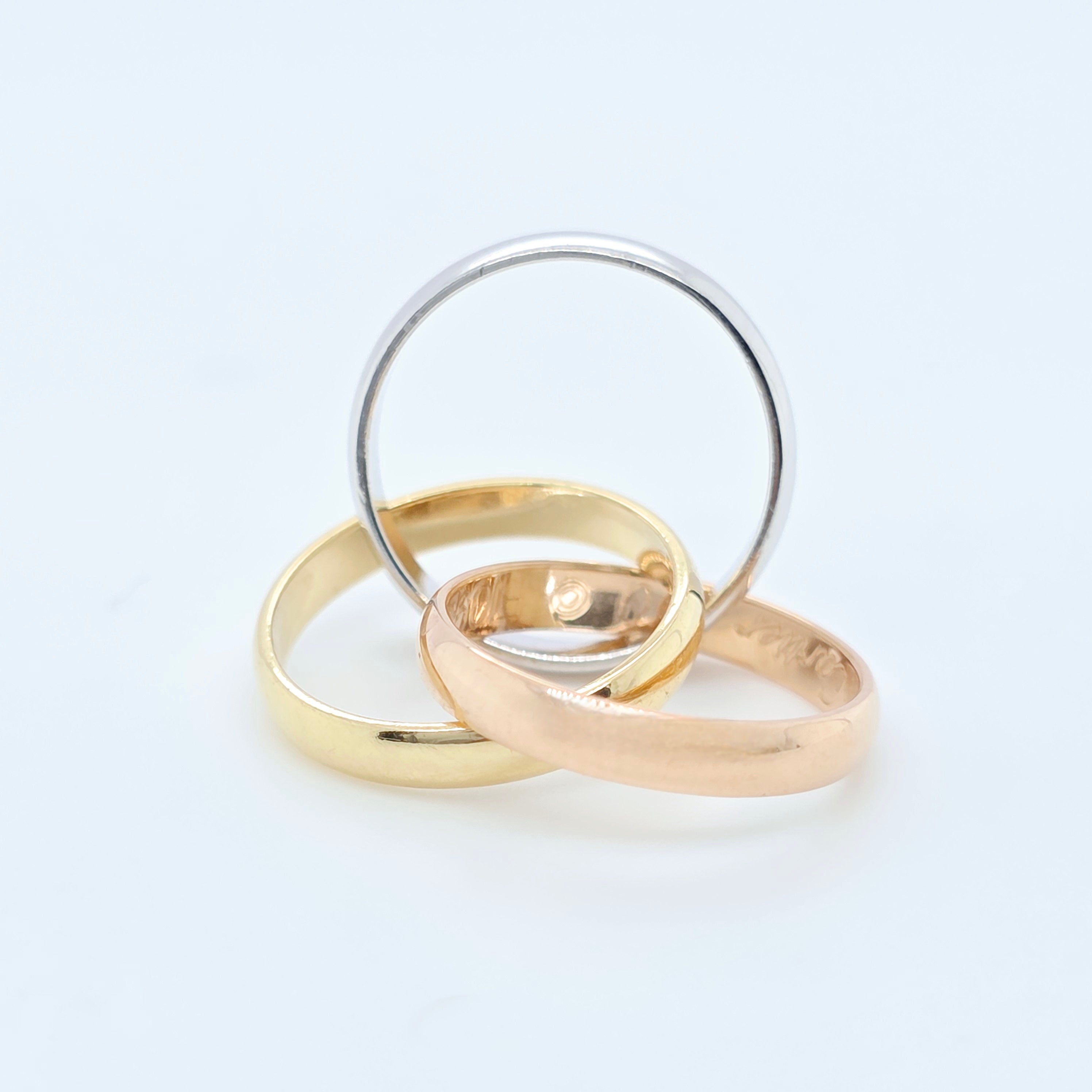 Cartier Trinity Ring Classic – 18ct Yellow, White & Rose Gold, Size 53 / M 1/2