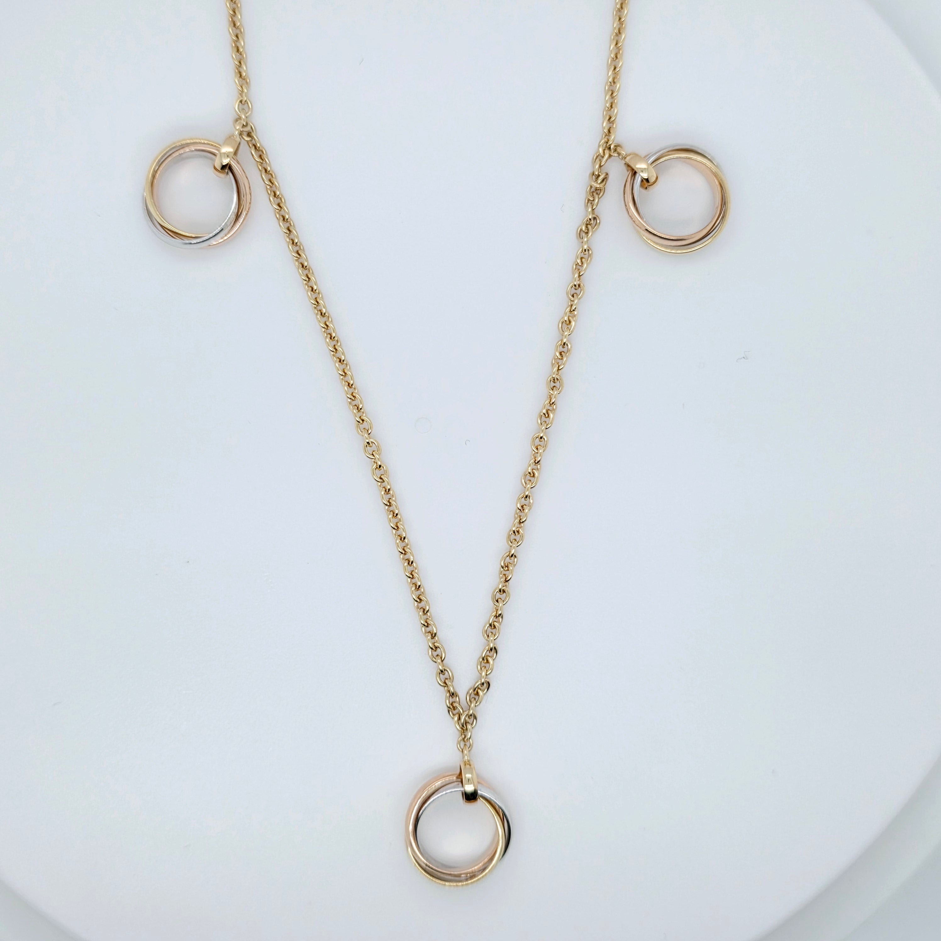Vintage Cartier Trinity Necklace – 18ct Tri-Gold, 3 Pendants