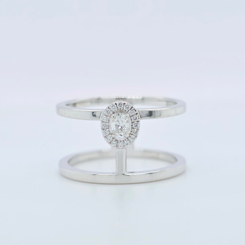 Pre-Owned Messika Glam’Azone 2 Row Ring | 0.15ct Diamonds, 18K Gold | Size 53
