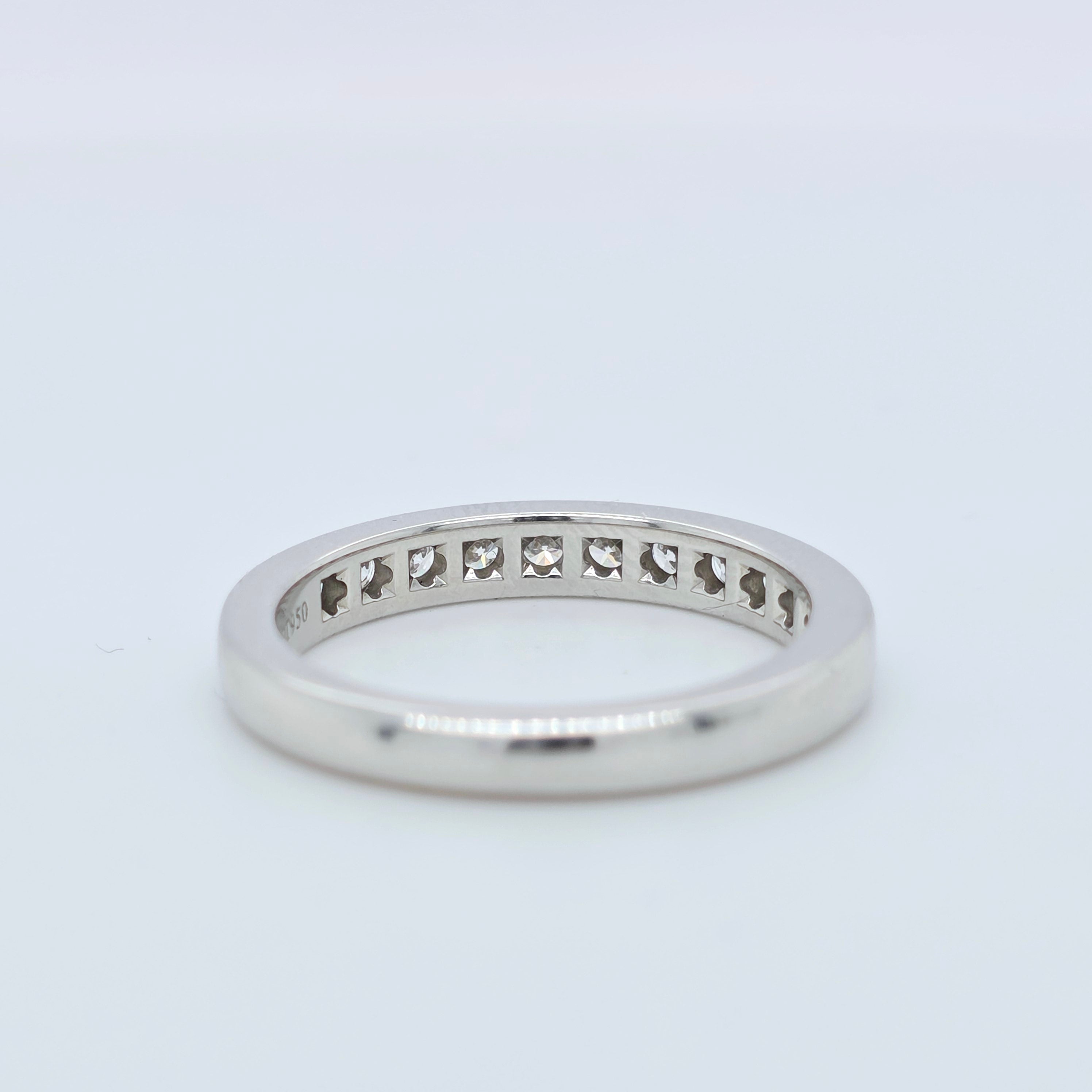 Tiffany & Co. Tiffany Setting Half Set Diamond Wedding Band,0.39ct, Platinum,3mm