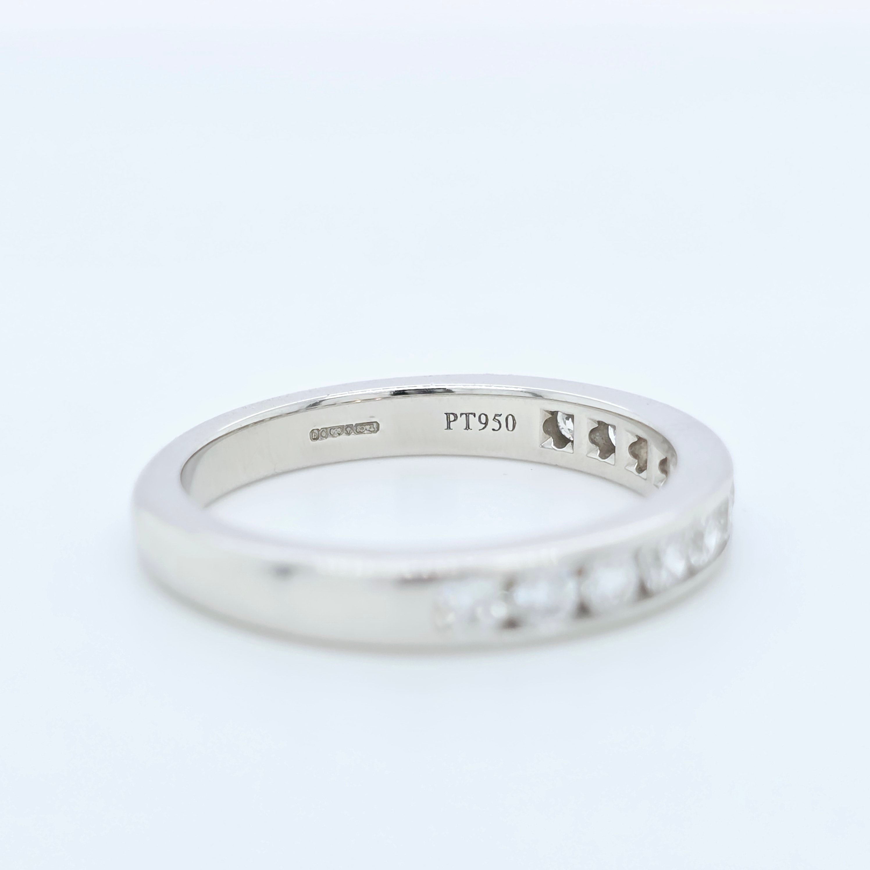 Tiffany & Co. Tiffany Setting Half Set Diamond Wedding Band,0.39ct, Platinum,3mm