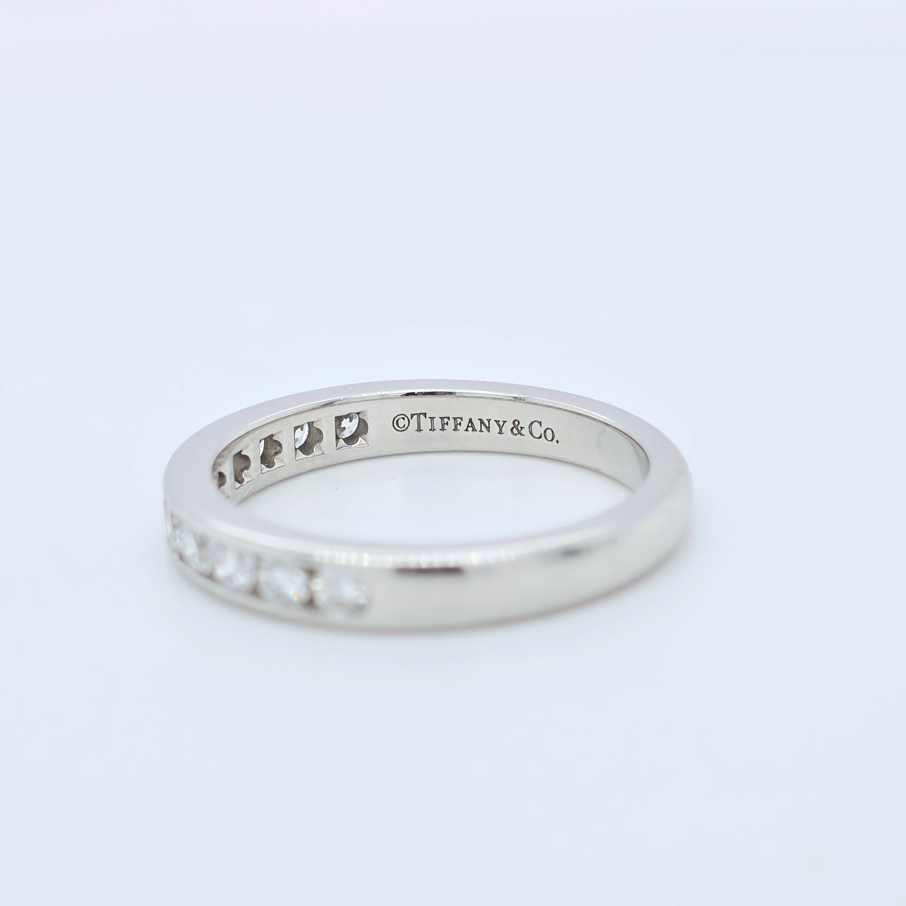 Tiffany & Co. Tiffany Setting Half Set Diamond Wedding Band,0.39ct, Platinum,3mm