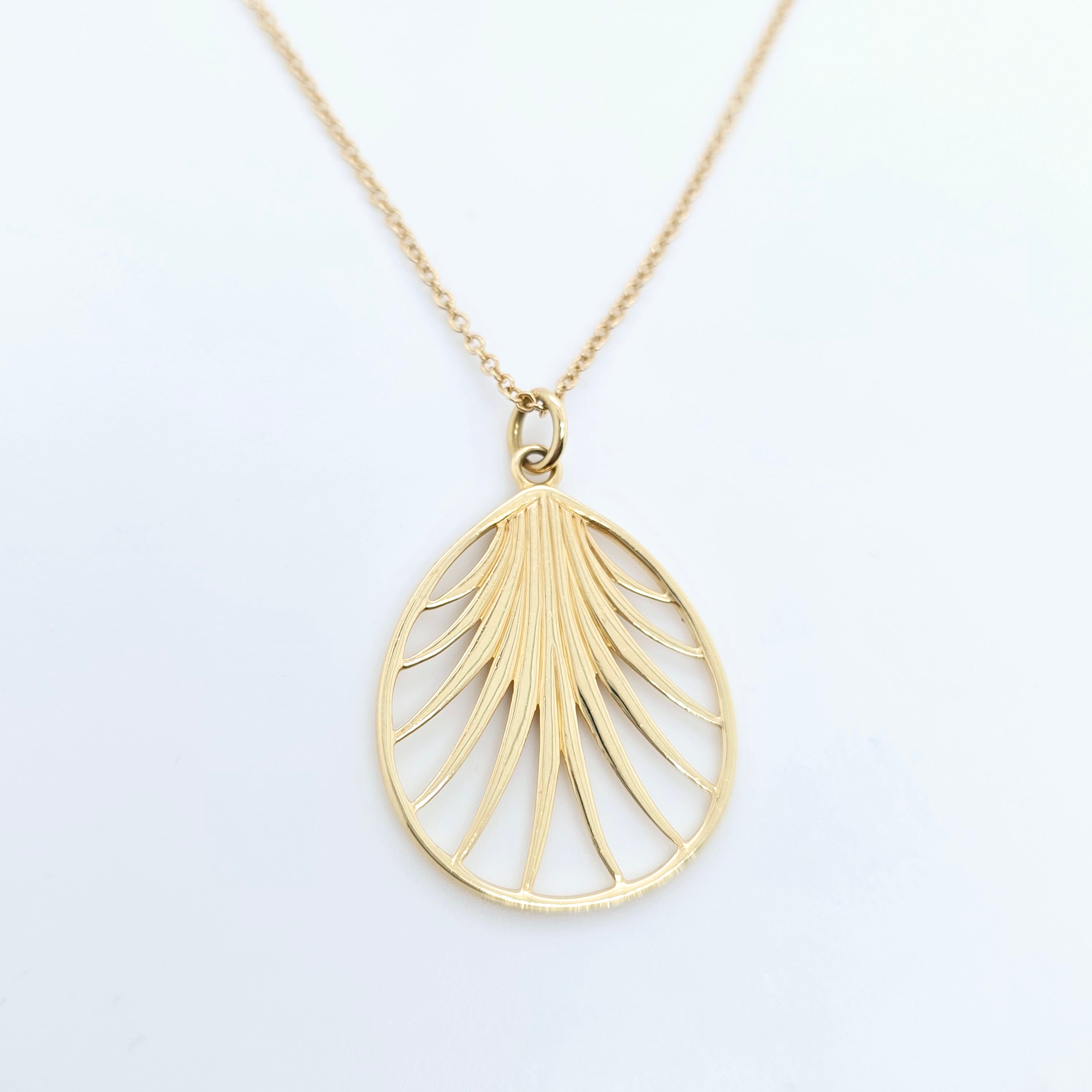 Tiffany & Co. Paloma Picasso Villa Palm Leaf Pendant, 18ct Yellow Gold,16 Inches