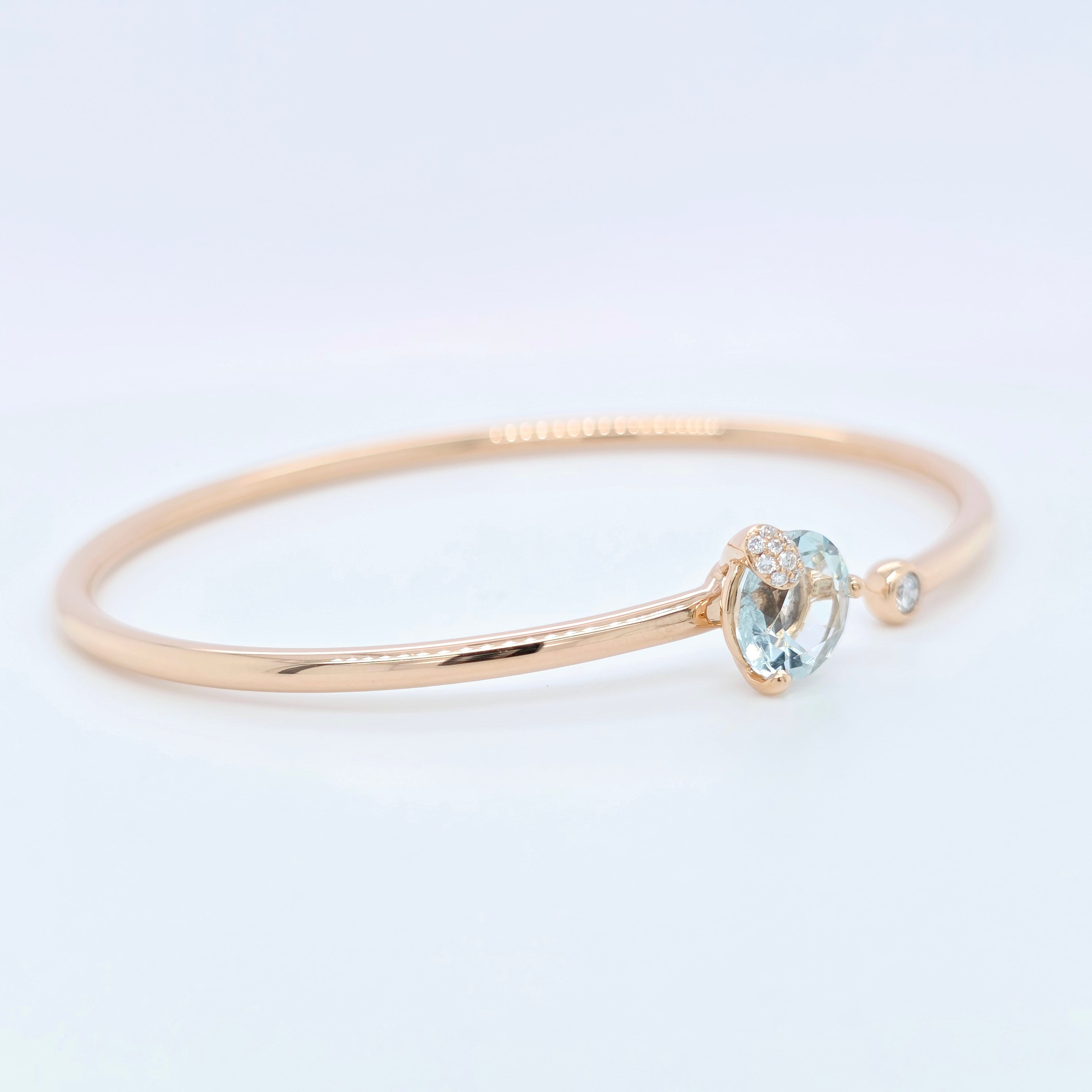 Bucherer Peekaboo Bangle, Prasiolith, 18ct Rose Gold, Size Medium/ Size 17cm