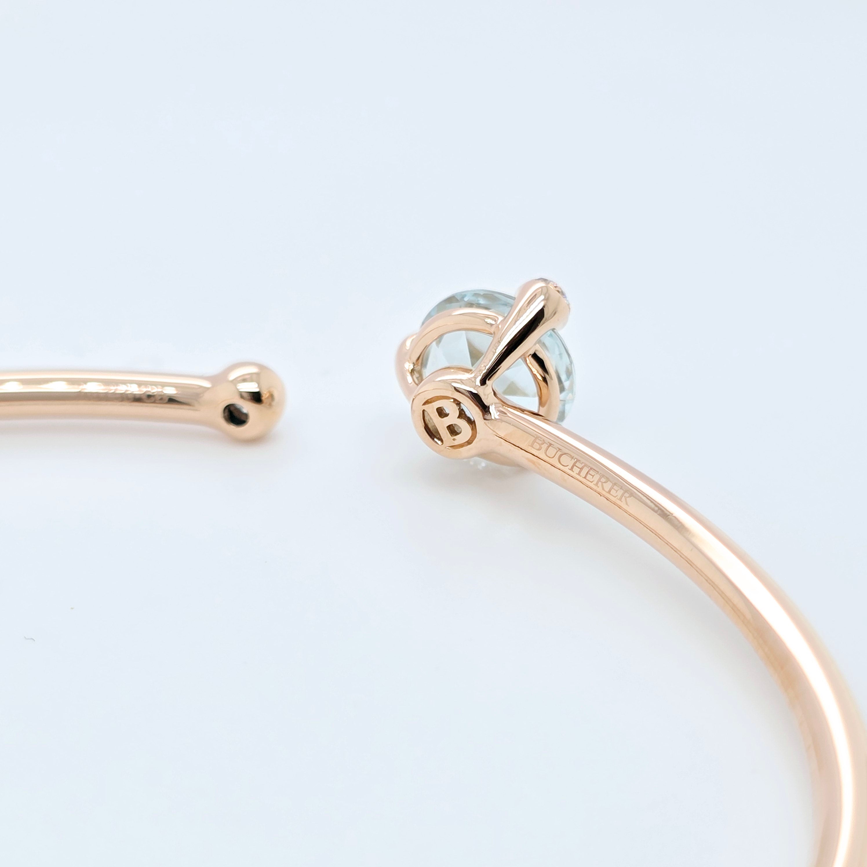Bucherer Peekaboo Bangle, Prasiolith, 18ct Rose Gold, Size Medium/ Size 17cm