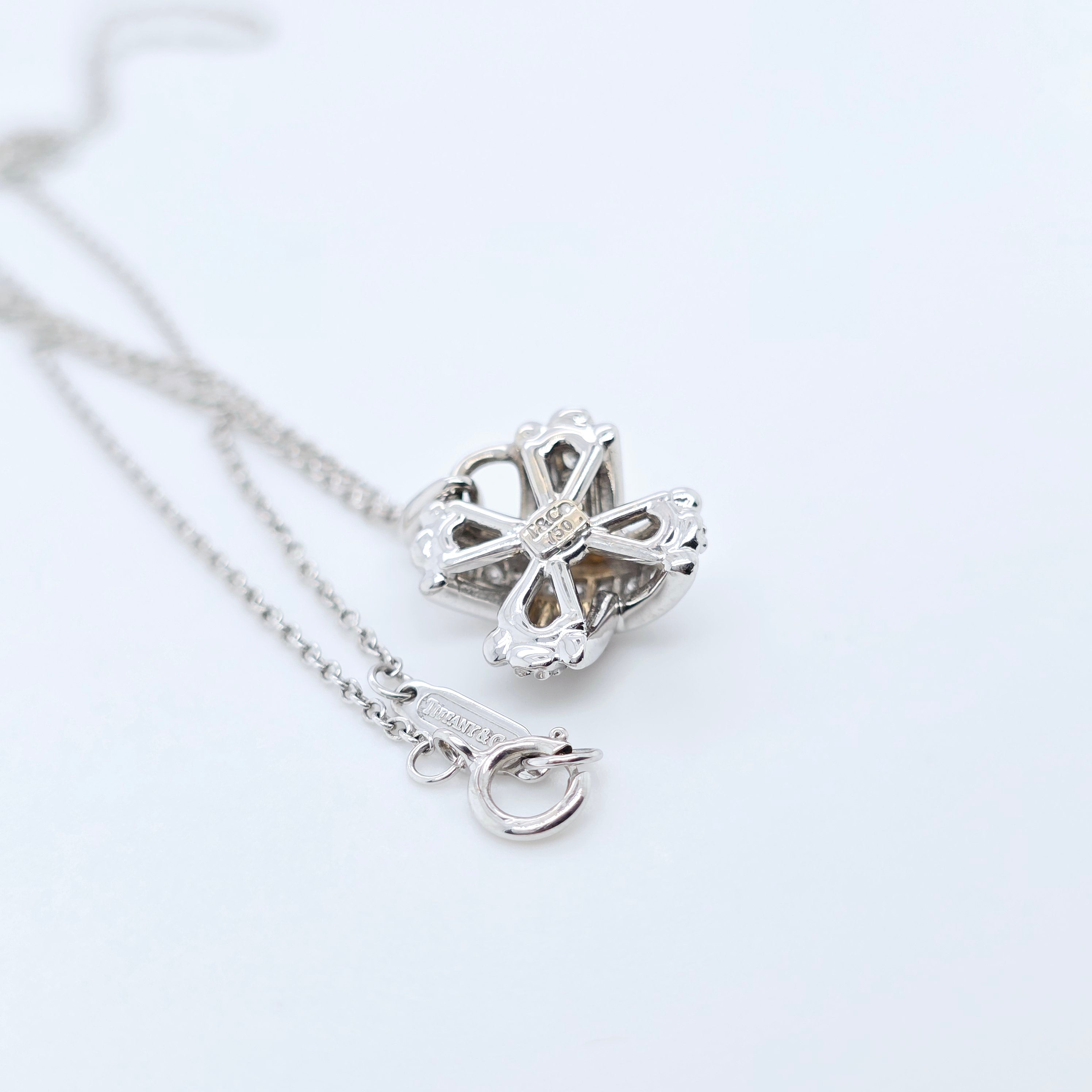 Tiffany & Co. Signature X Pave Diamond Pendant Necklace in 18ct White