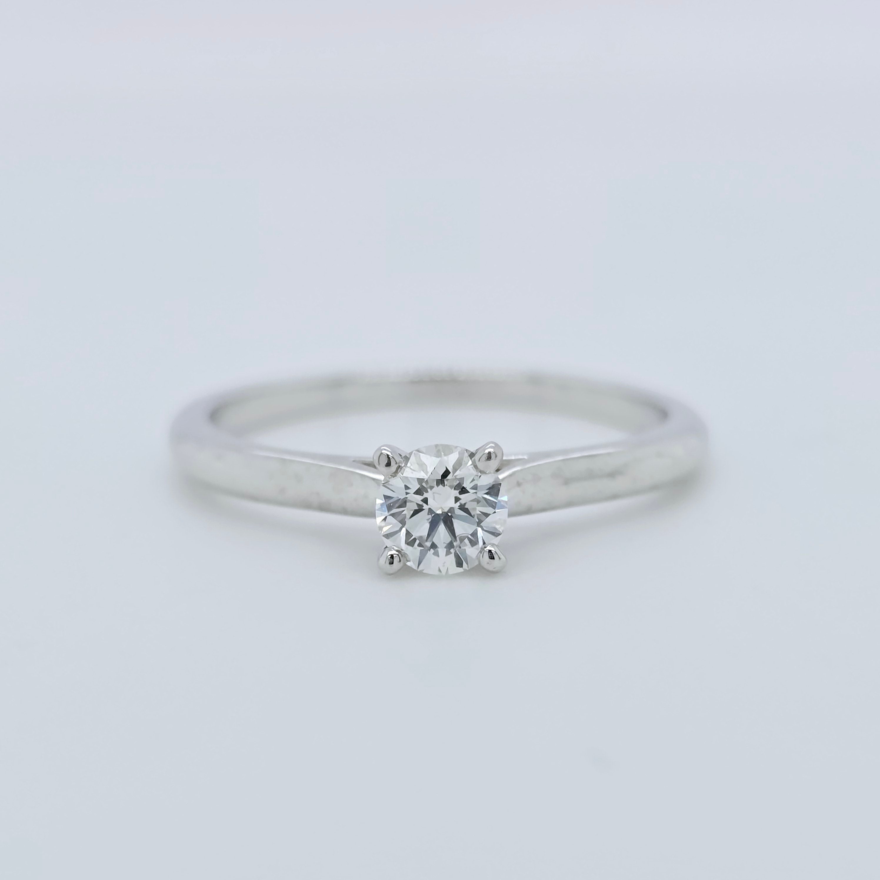 Cartier Solitaire 1985 0.30ct Brilliant Cut Diamond Ring, GIA, Platinum, Size 53