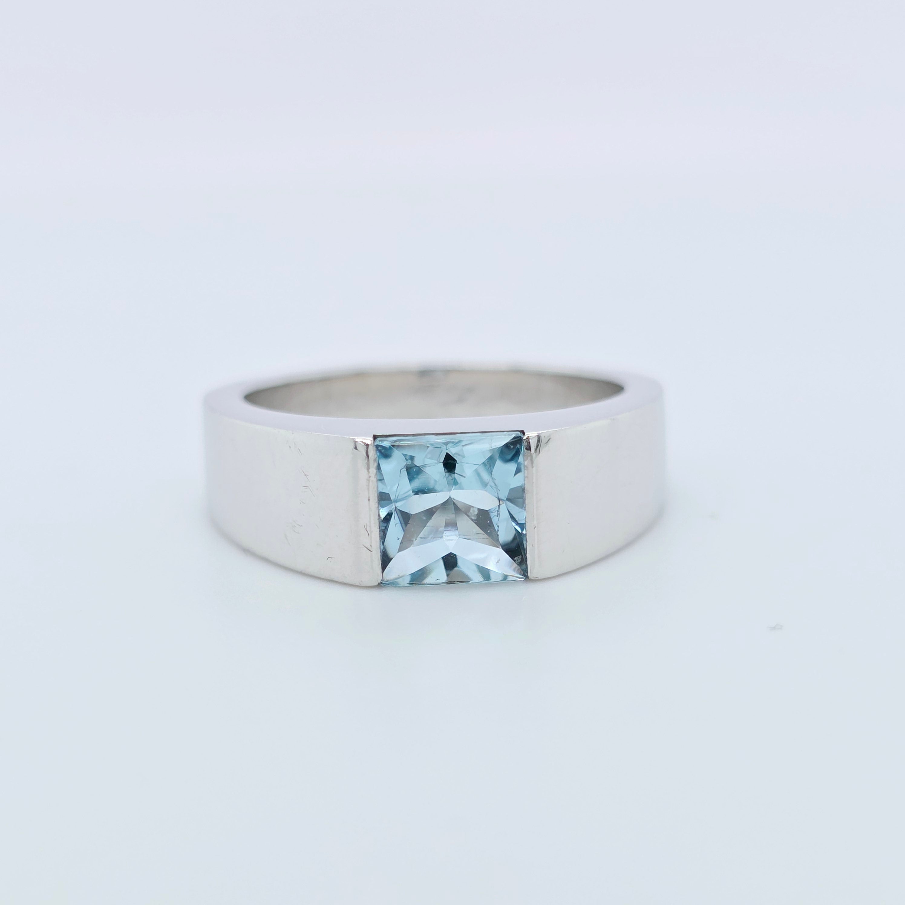 Cartier Tank Topaz Ring, 18ct White Gold, Size 51
