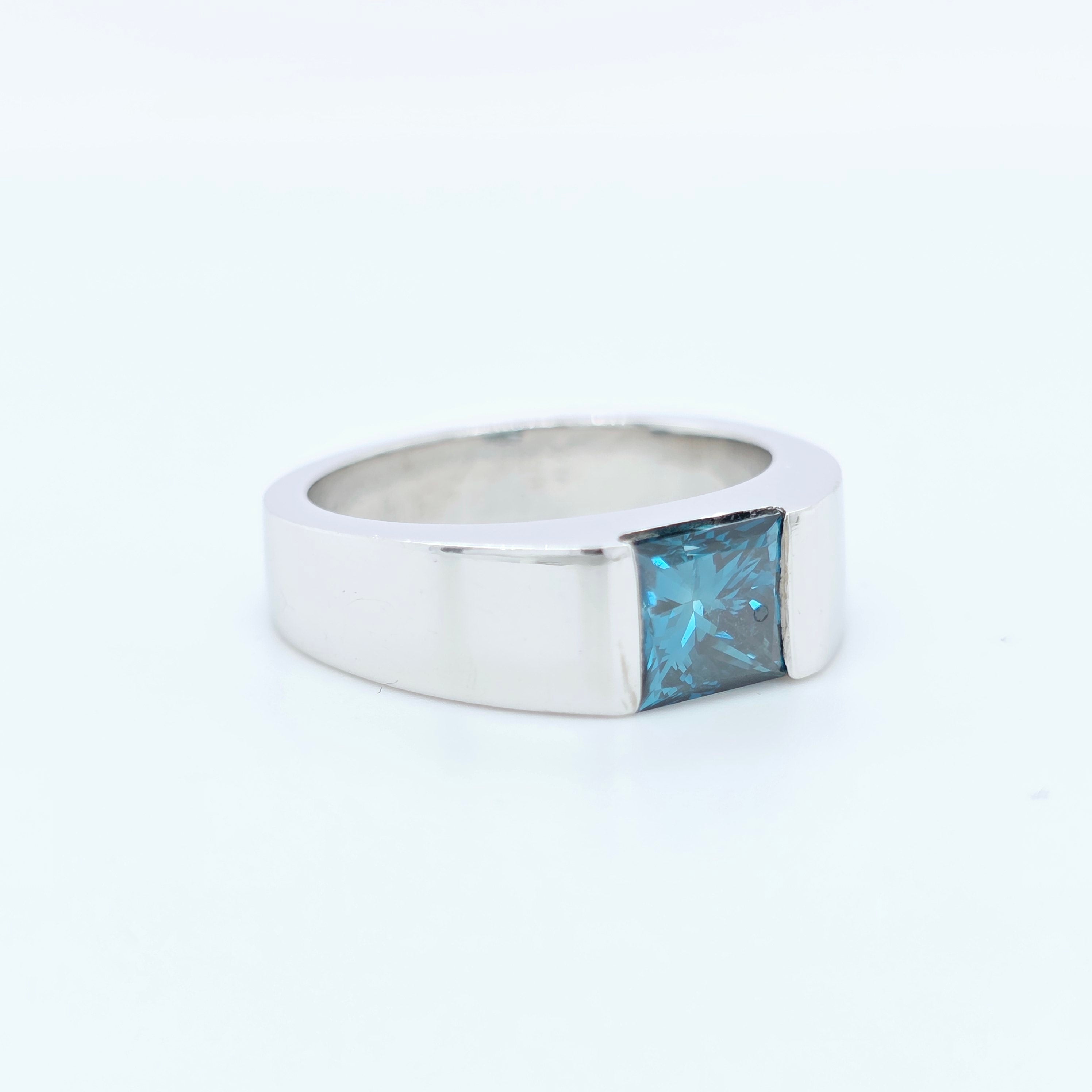 Cartier Tank Topaz Ring, 18ct White Gold, Size J, Year 2000