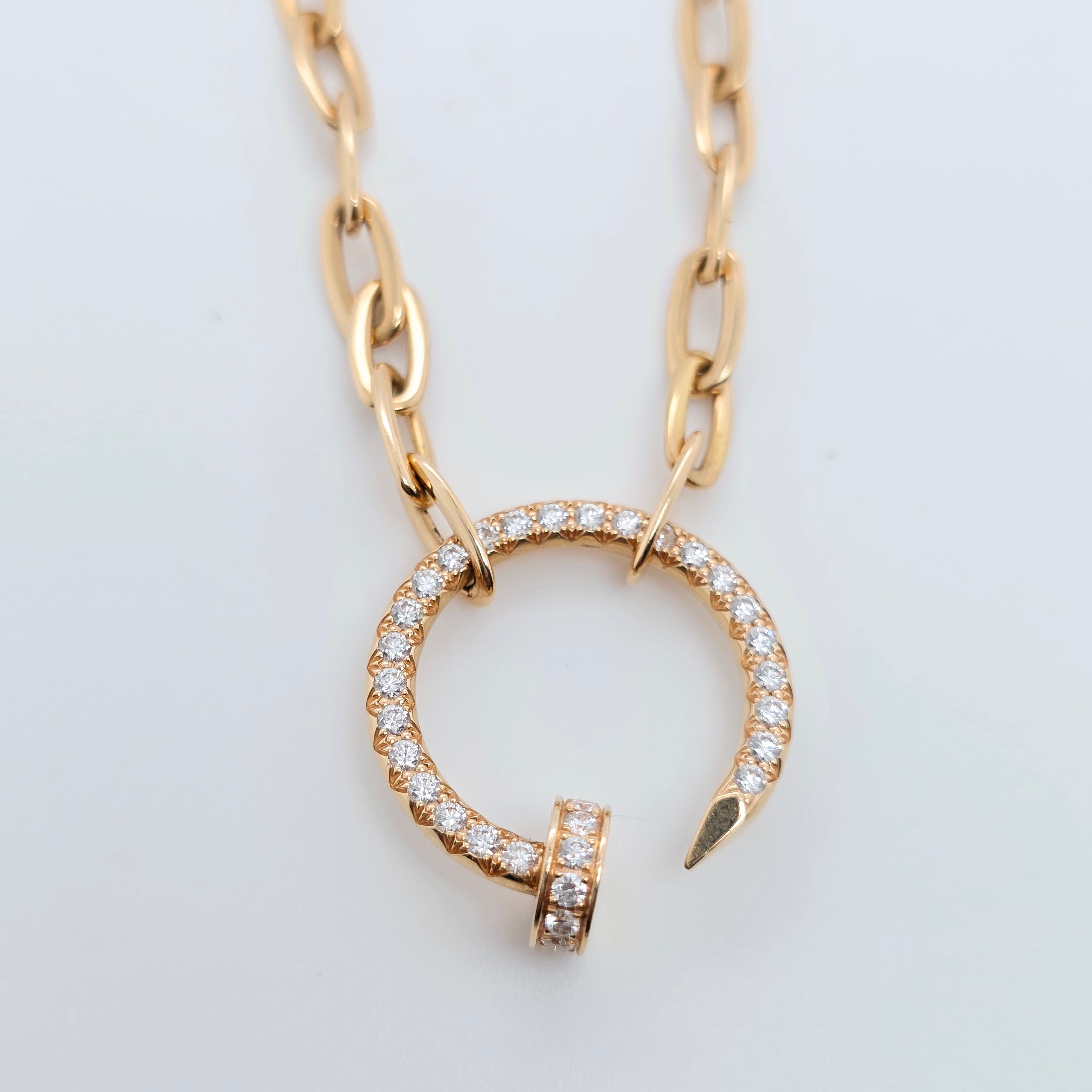 Cartier Juste In Clou Diamond Necklace, Paper Clip Chain, 18ct Rose Gold