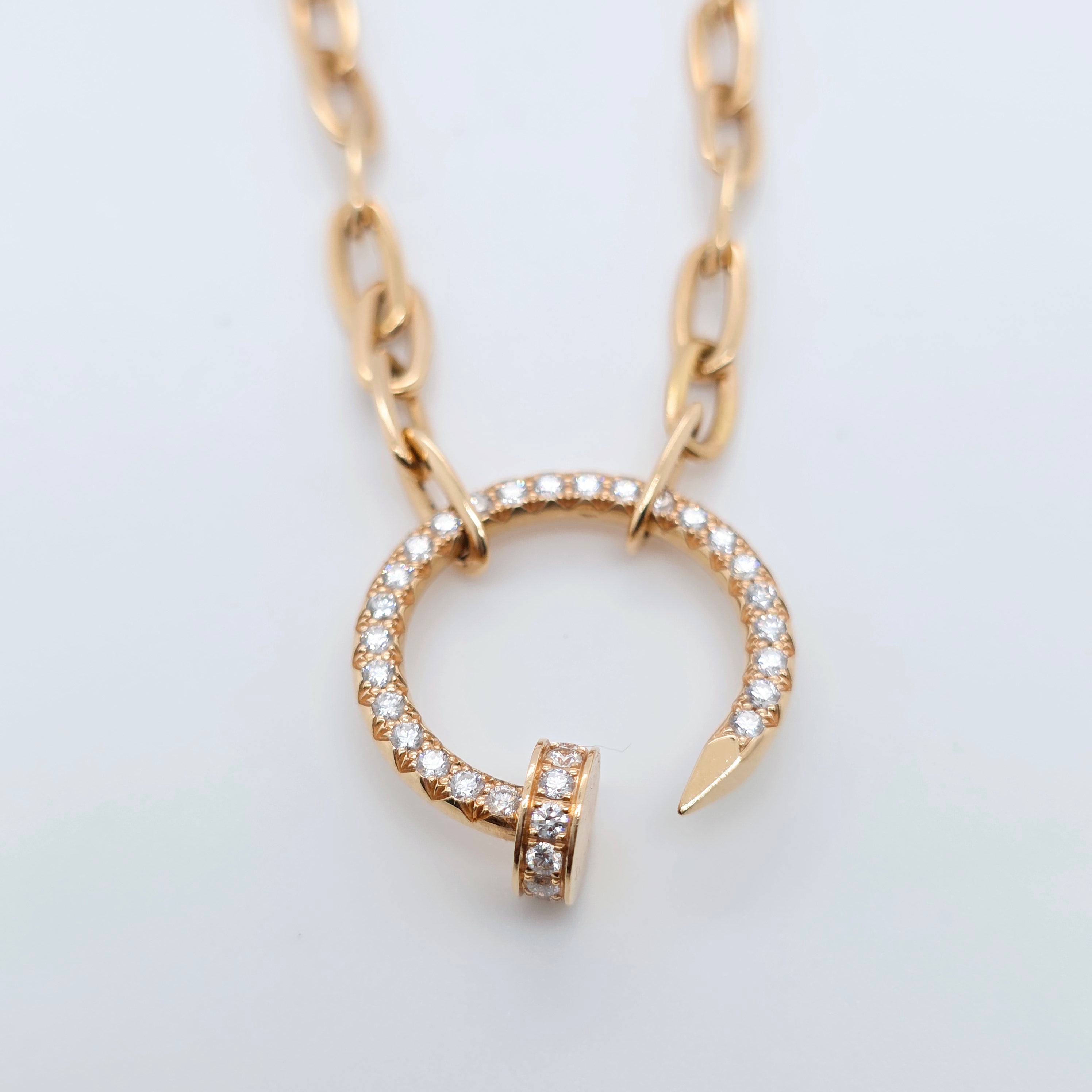 Cartier Juste In Clou Diamond Necklace, Paper Clip Chain, 18ct Rose Gold