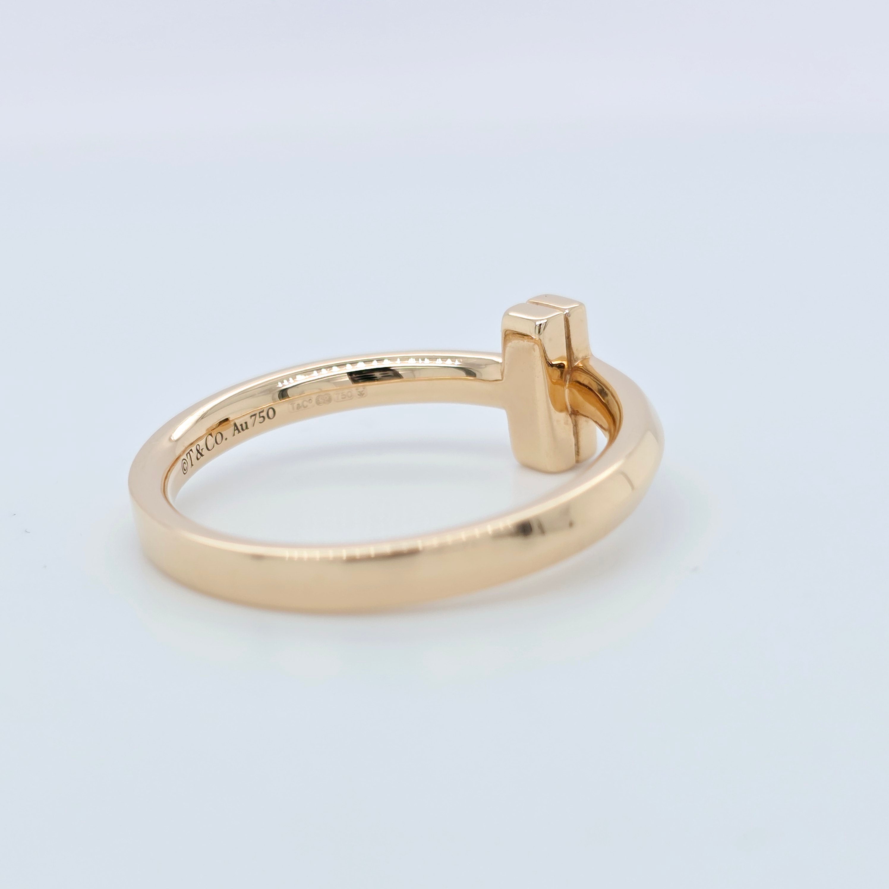 Tiffany & Co T T1 Ring, 18ct Rose Gold, Size 53/ M1/2