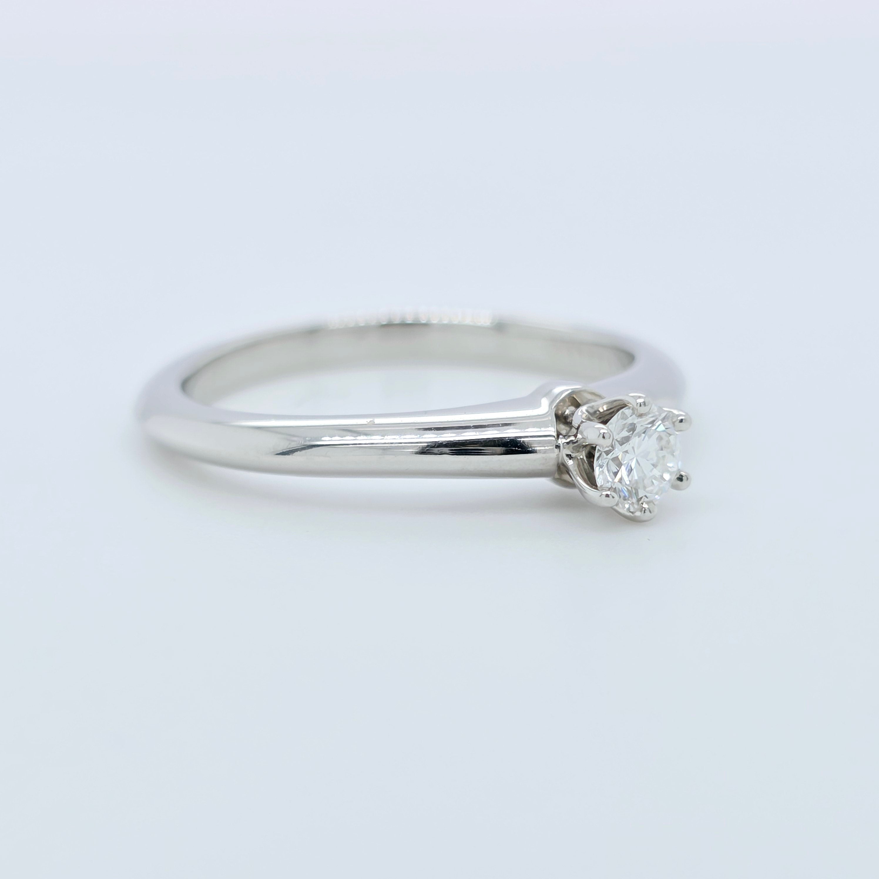 Tiffany & Co. Diamond Engagement Ring, Round Cut Diamond, 6 Claws, Platinum