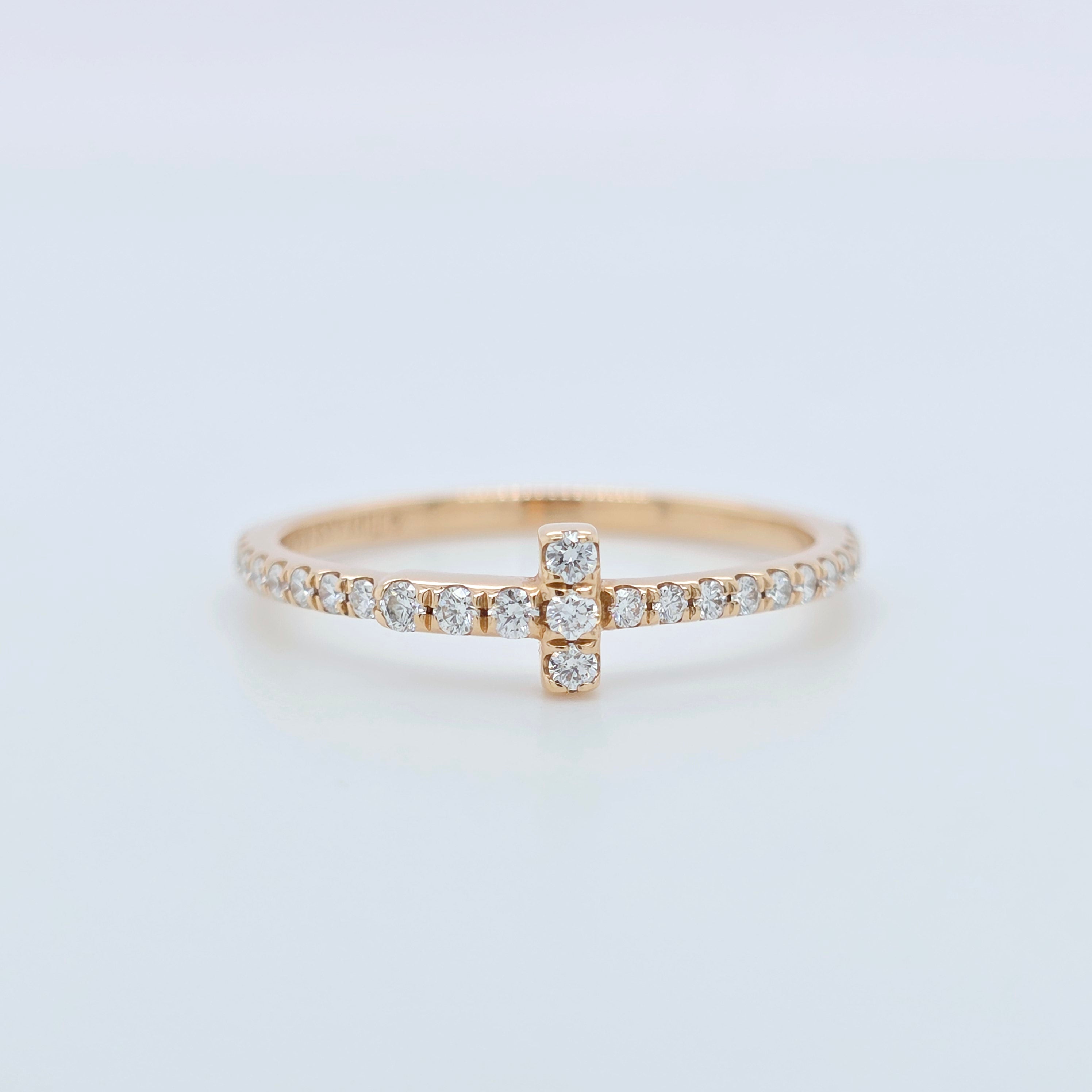 Tiffany & Co T T1 Ring, 18ct Rose Gold, Size 53/ M1/2