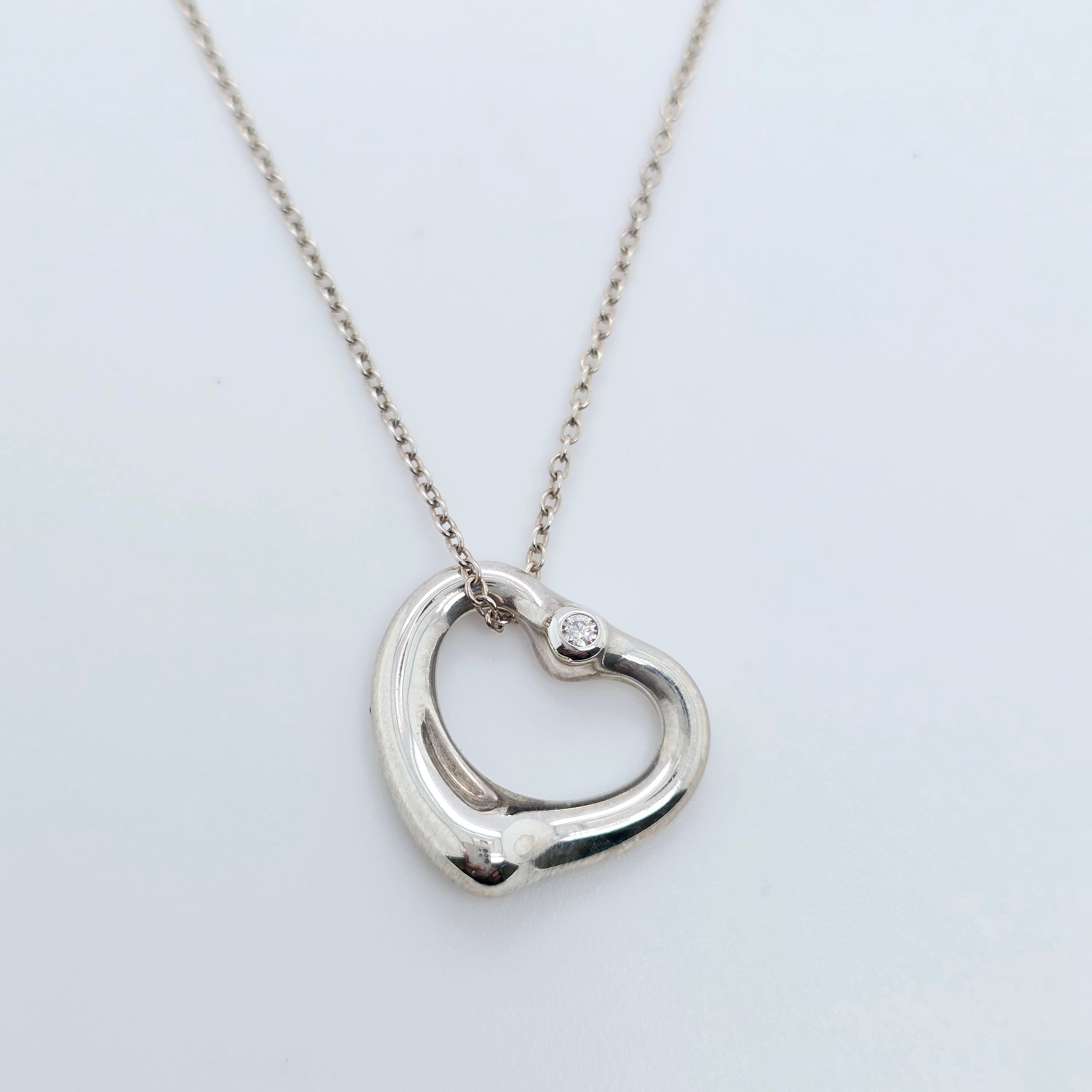 Tiffany & Co. Elsa Peretti Open Heart Pendant with Diamonds