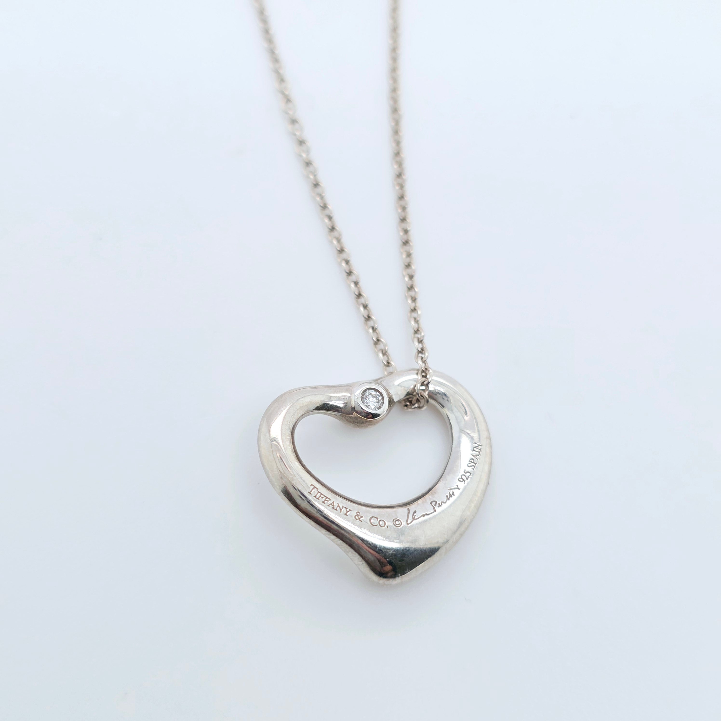 Tiffany & Co. Elsa Peretti Open Heart Pendant with Diamonds
