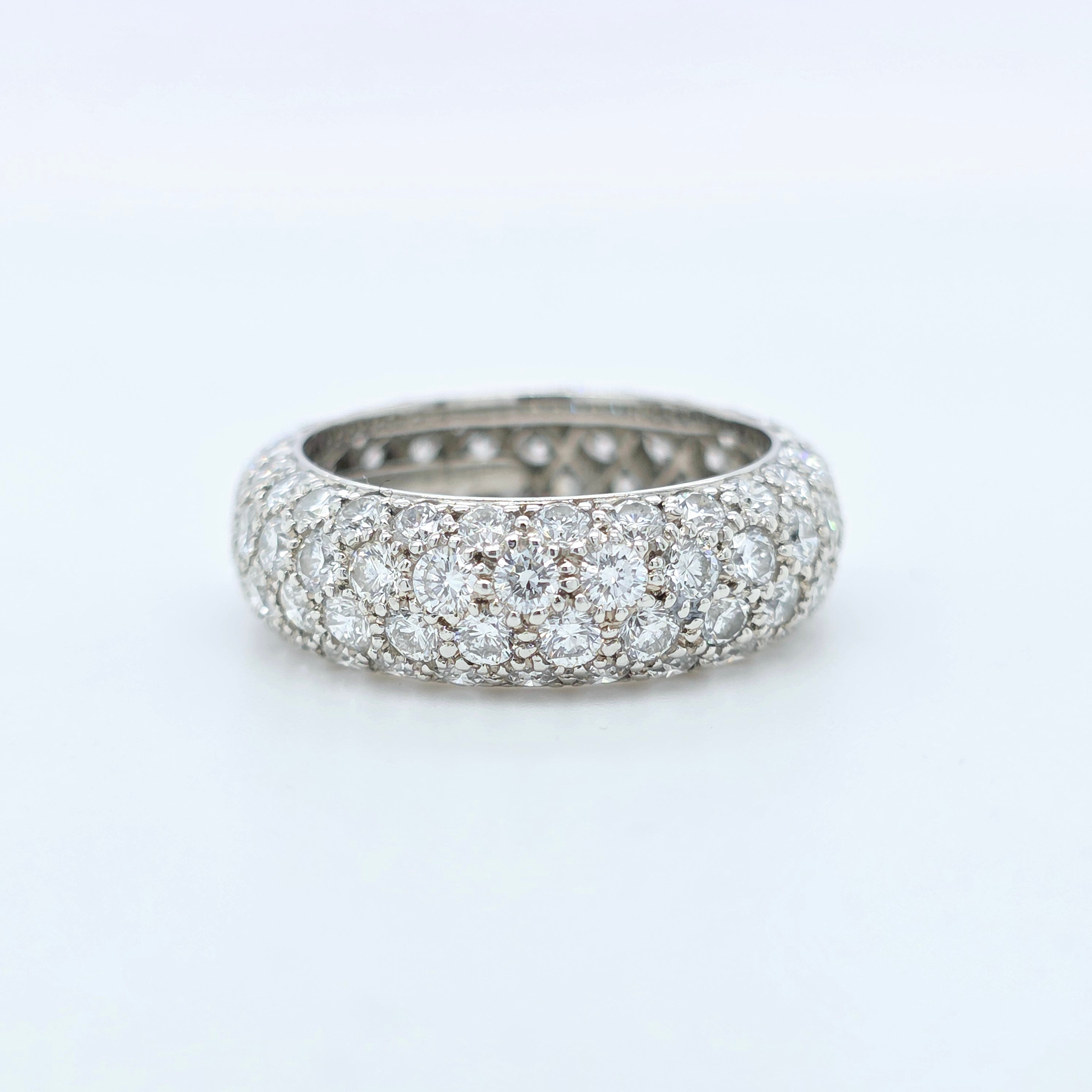 Tiffany & Co. Etoile 4 Row Diamond Platinum Band